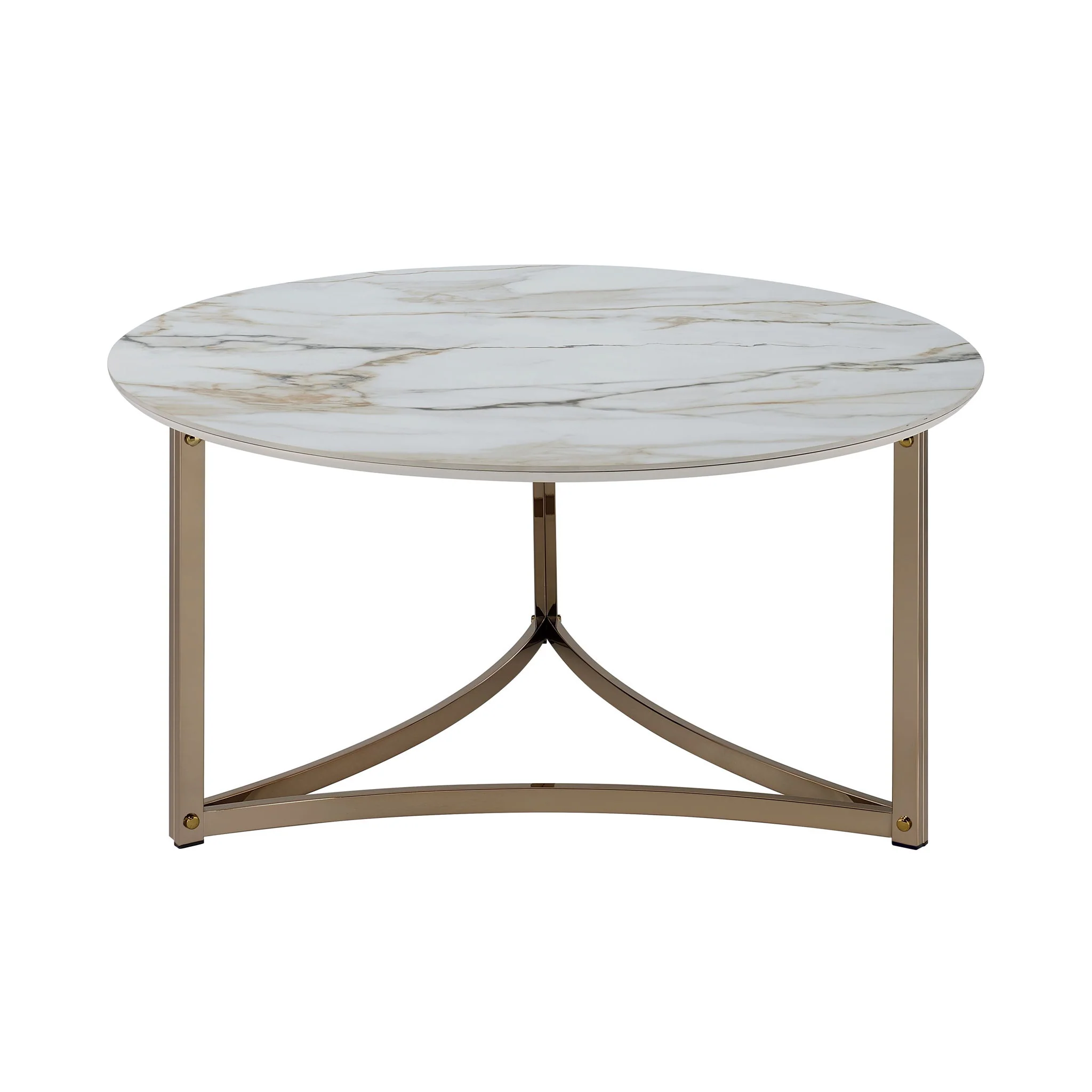 Aziz - Sintered Stone Top Round Coffee Table - White - Image 4