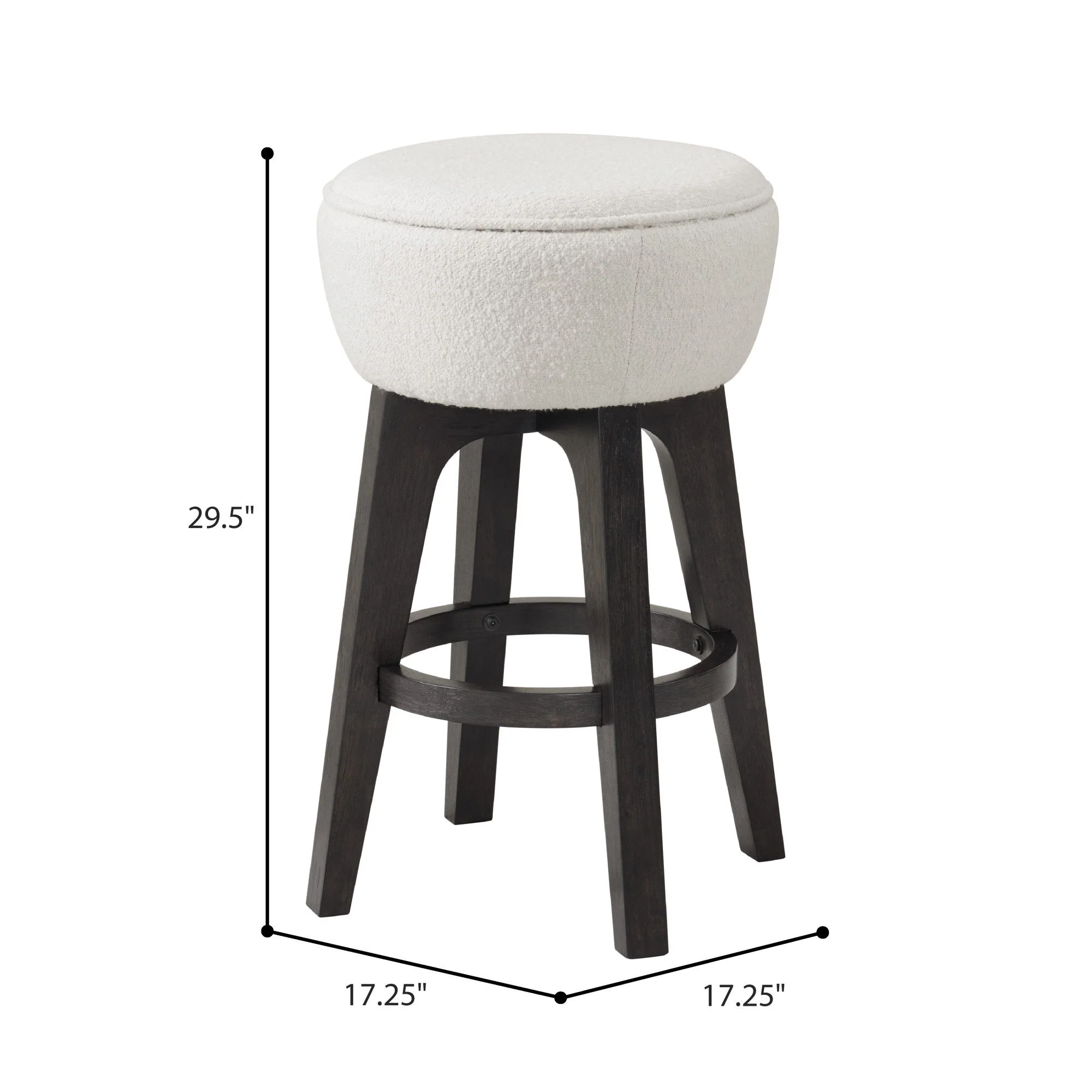 Backless Bar Stools With Soft Cushion (Set of 2) - Brown - Image 3