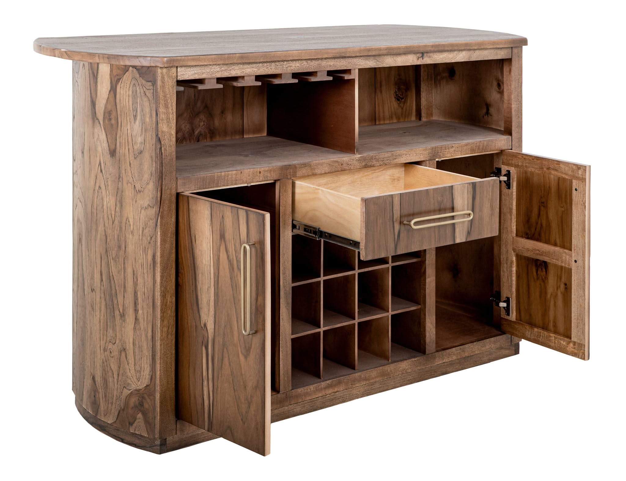 Balam - 1 Drawer & 2 Door Bar - Light Brown - Image 4