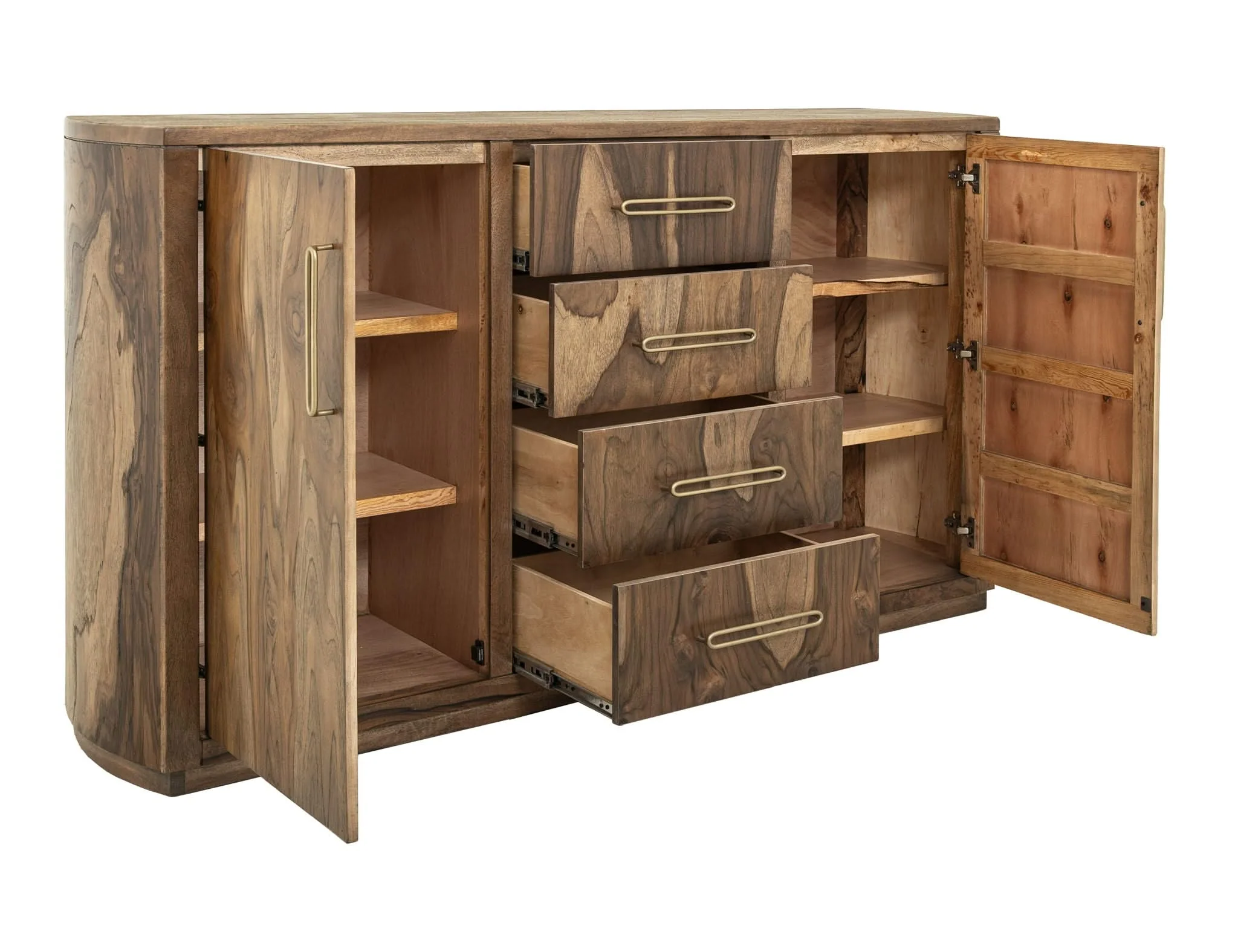 Balam - 4 Drawer & 2 Door Buffet - Light Brown - Image 3