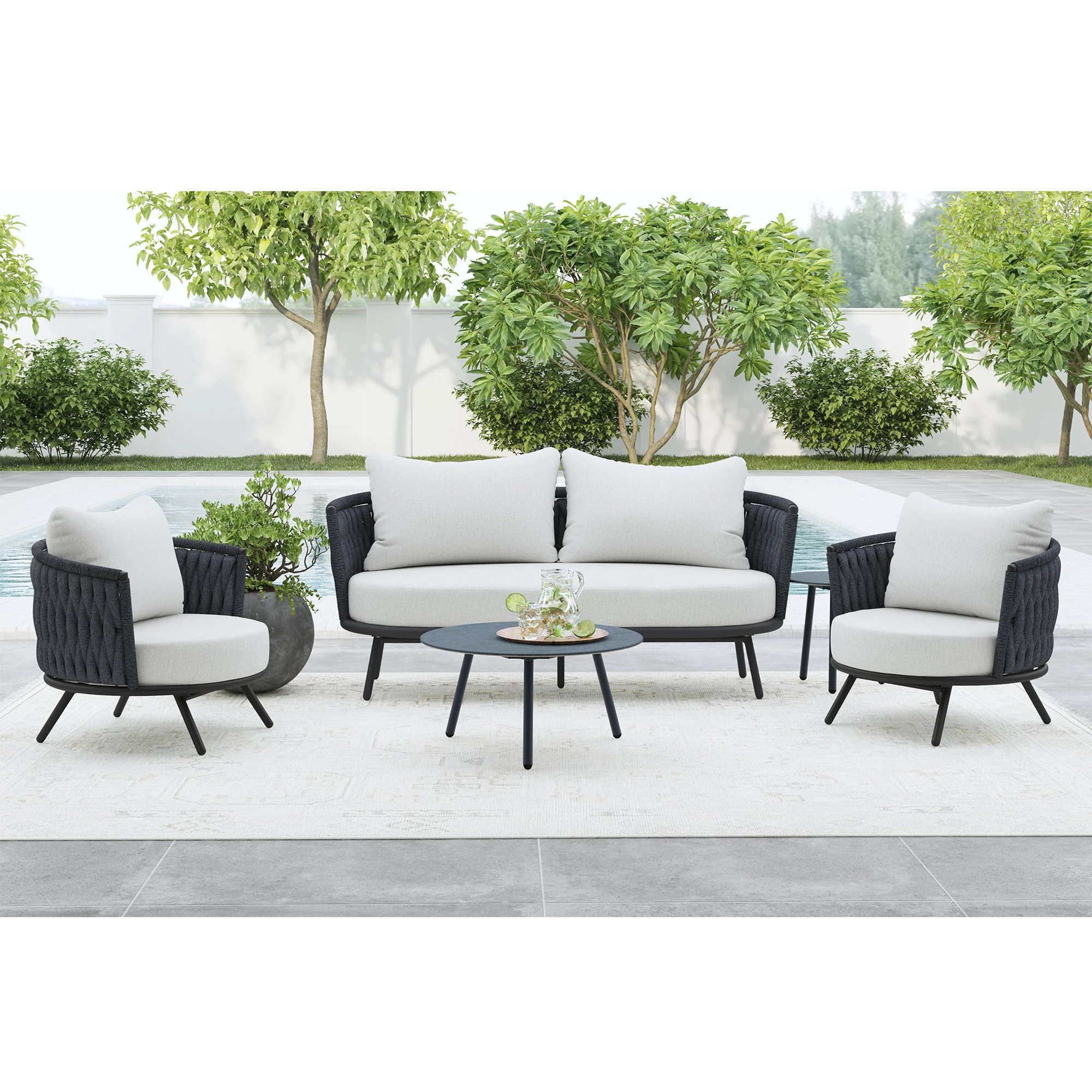 Bali - Loveseat With Olefin - Dark Gray - Image 2