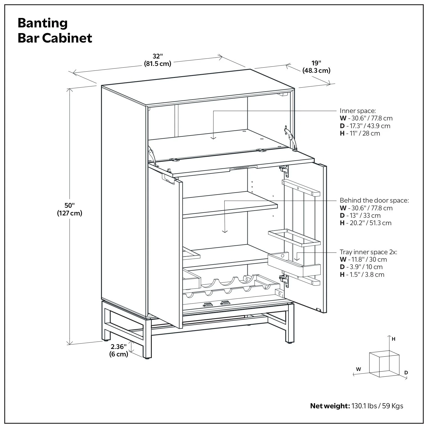 Banting - Bar Cabinet - Walnut Brown - Image 3
