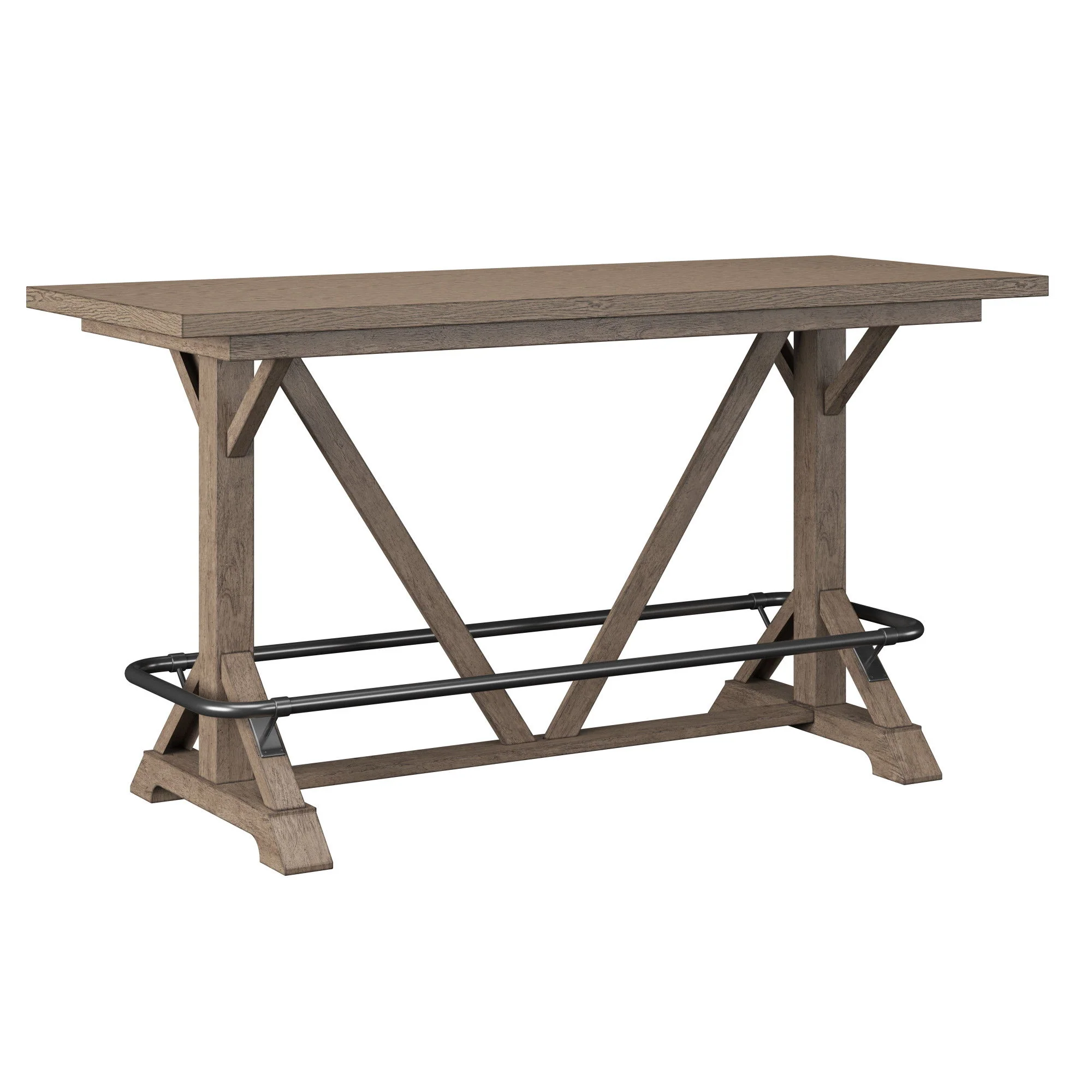 Bar Height Trestle Table - Brown - Image 3