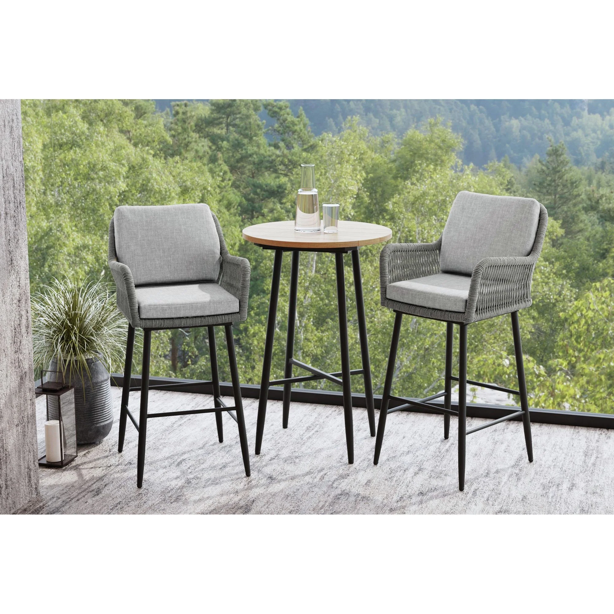 Bayhill - Bar Table - Black / Light Brown - Image 4