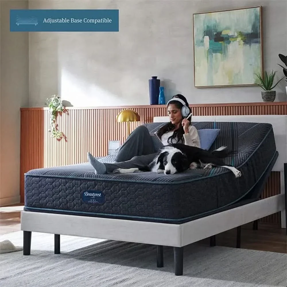 Beautyrest Hybrid Level Two Medium Firm Mattress and Adjustable Base Sleep Package with Sheets, Protector & Pillows - Image 7