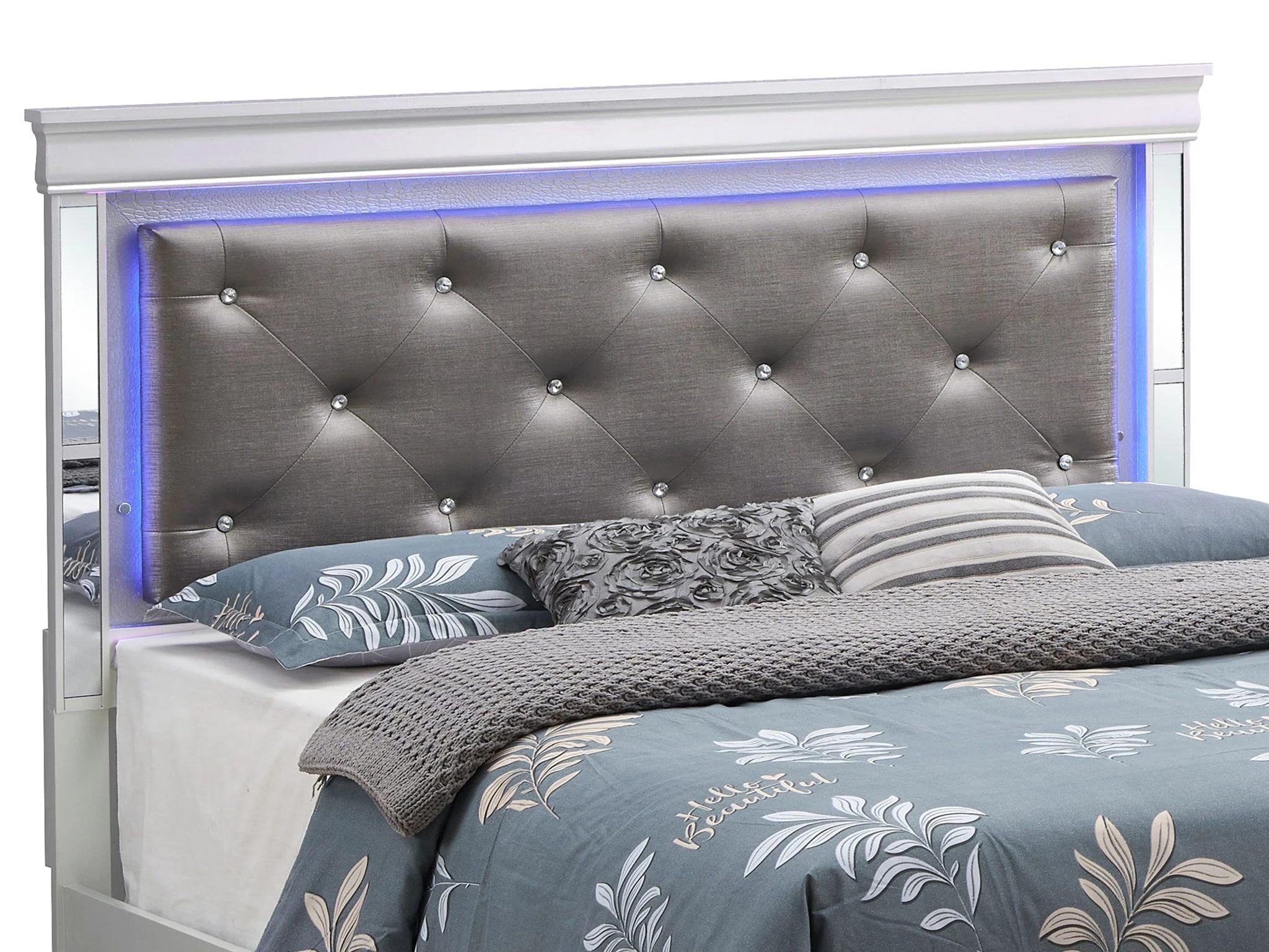 Bed With LED Light Accents Headboard - Image 13