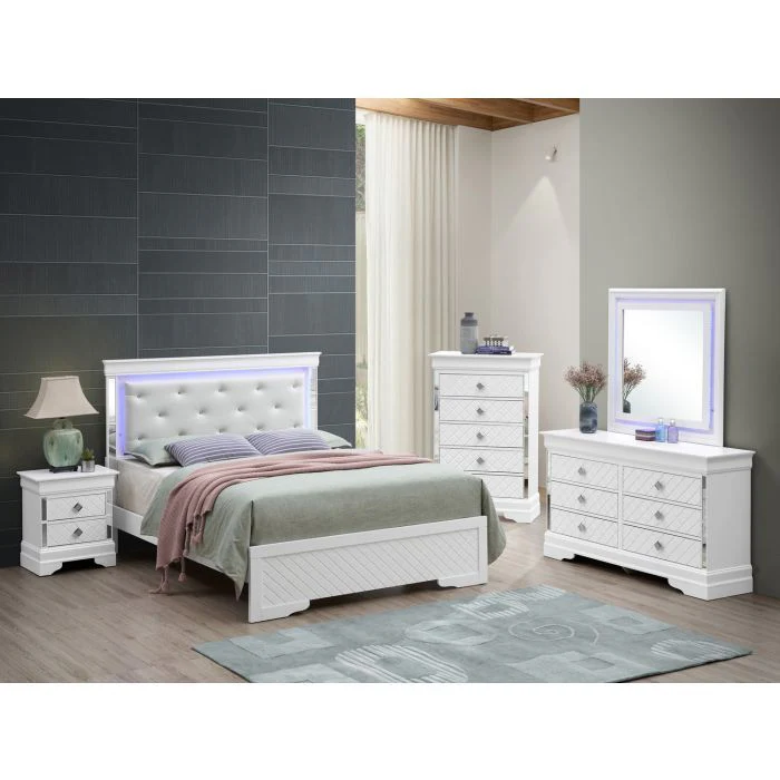 Bed With LED Light Accents Headboard - Image 17