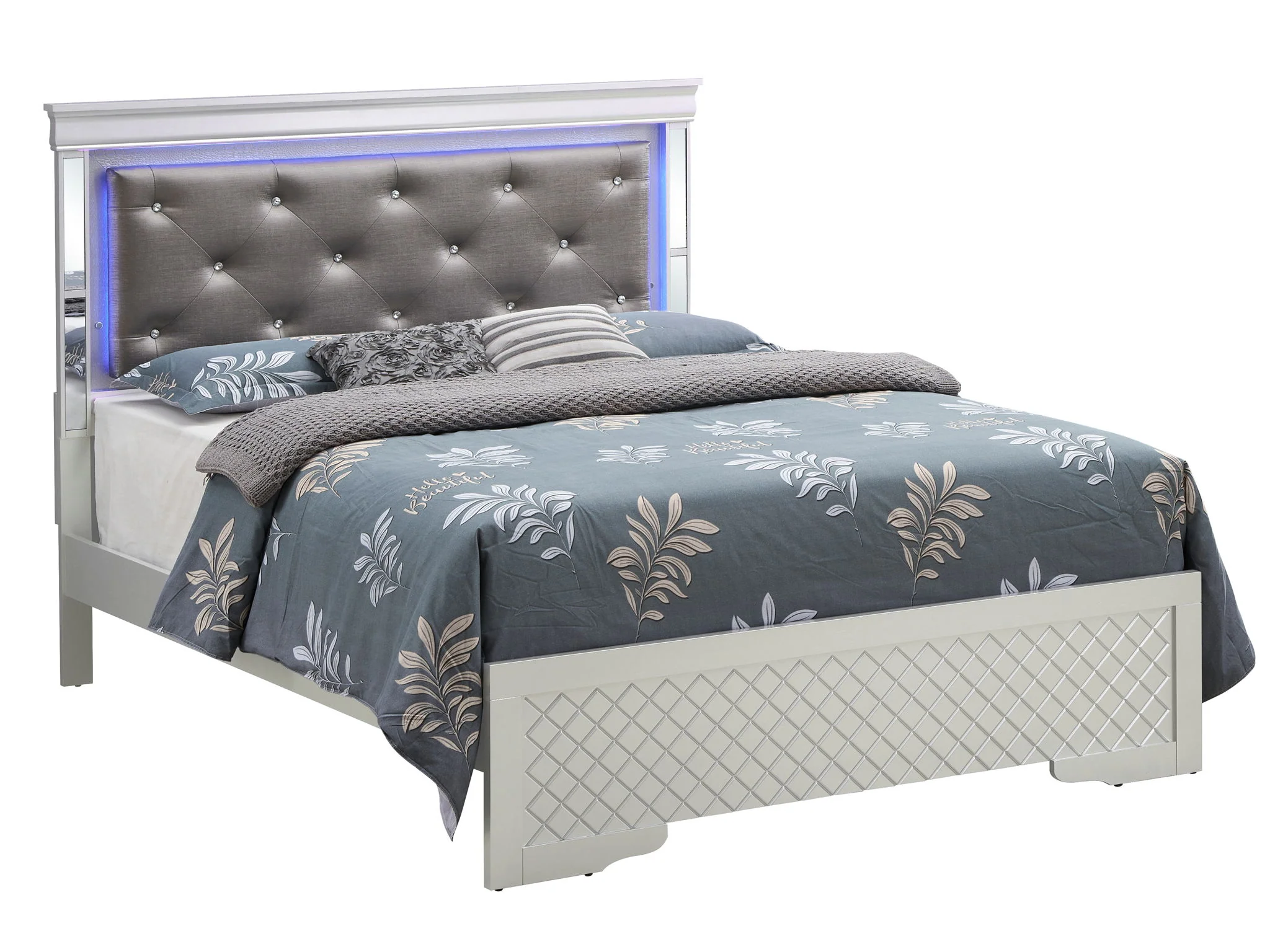 Bed With LED Light Accents Headboard - Image 2