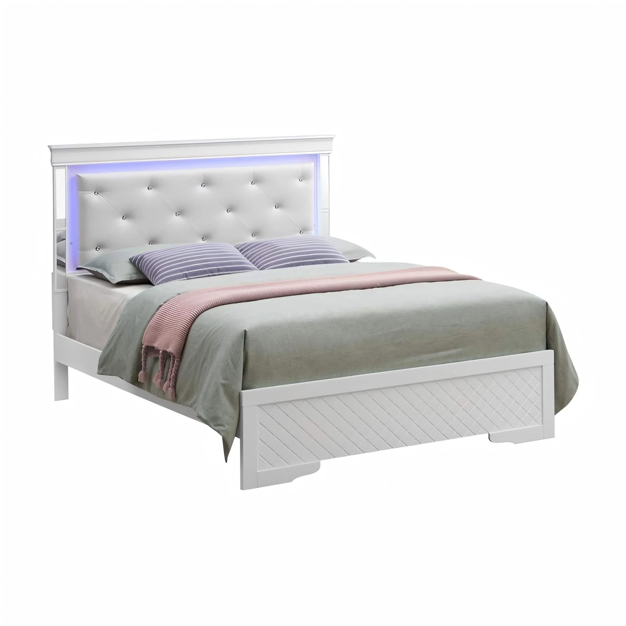 Bed With LED Light Accents Headboard - Image 3