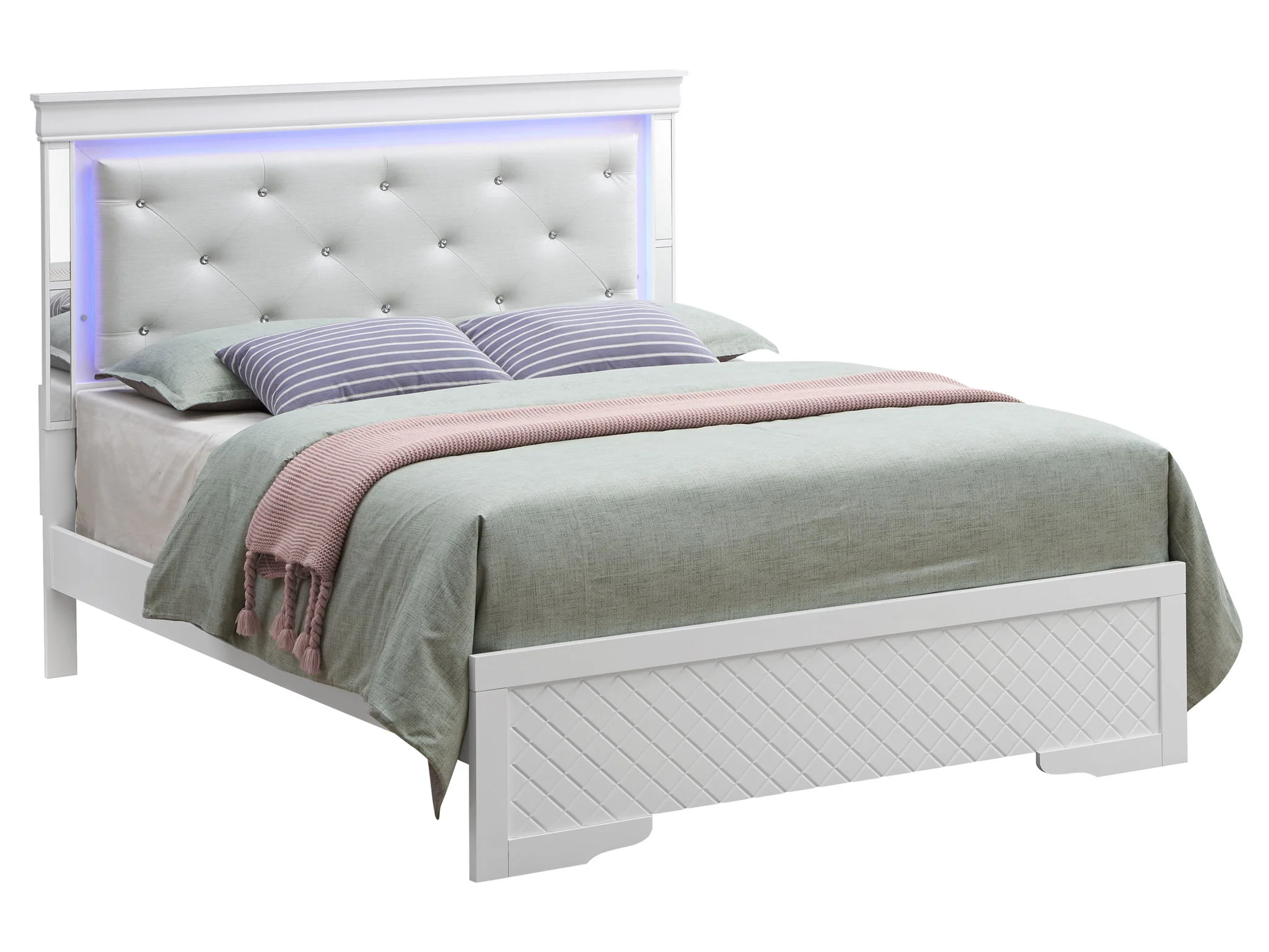 Bed With LED Light Accents Headboard - Image 5