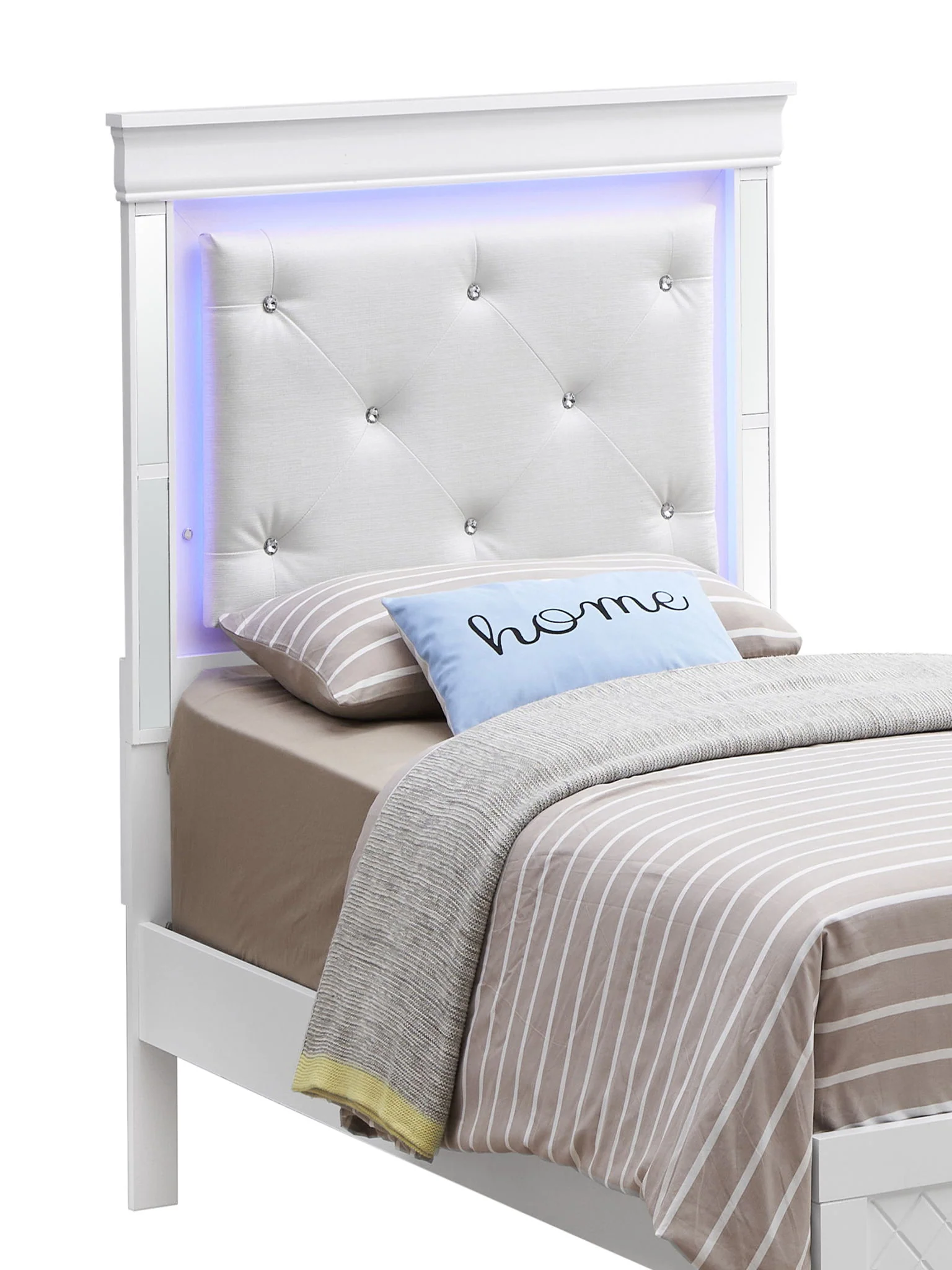 Bed With LED Light Accents Headboard - Image 8