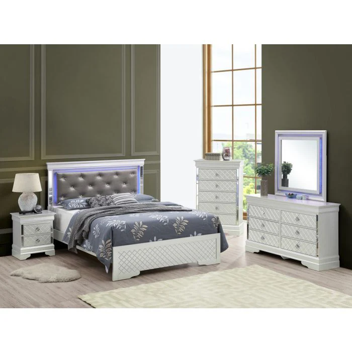Bed With LED Light Accents Headboard - Image 9