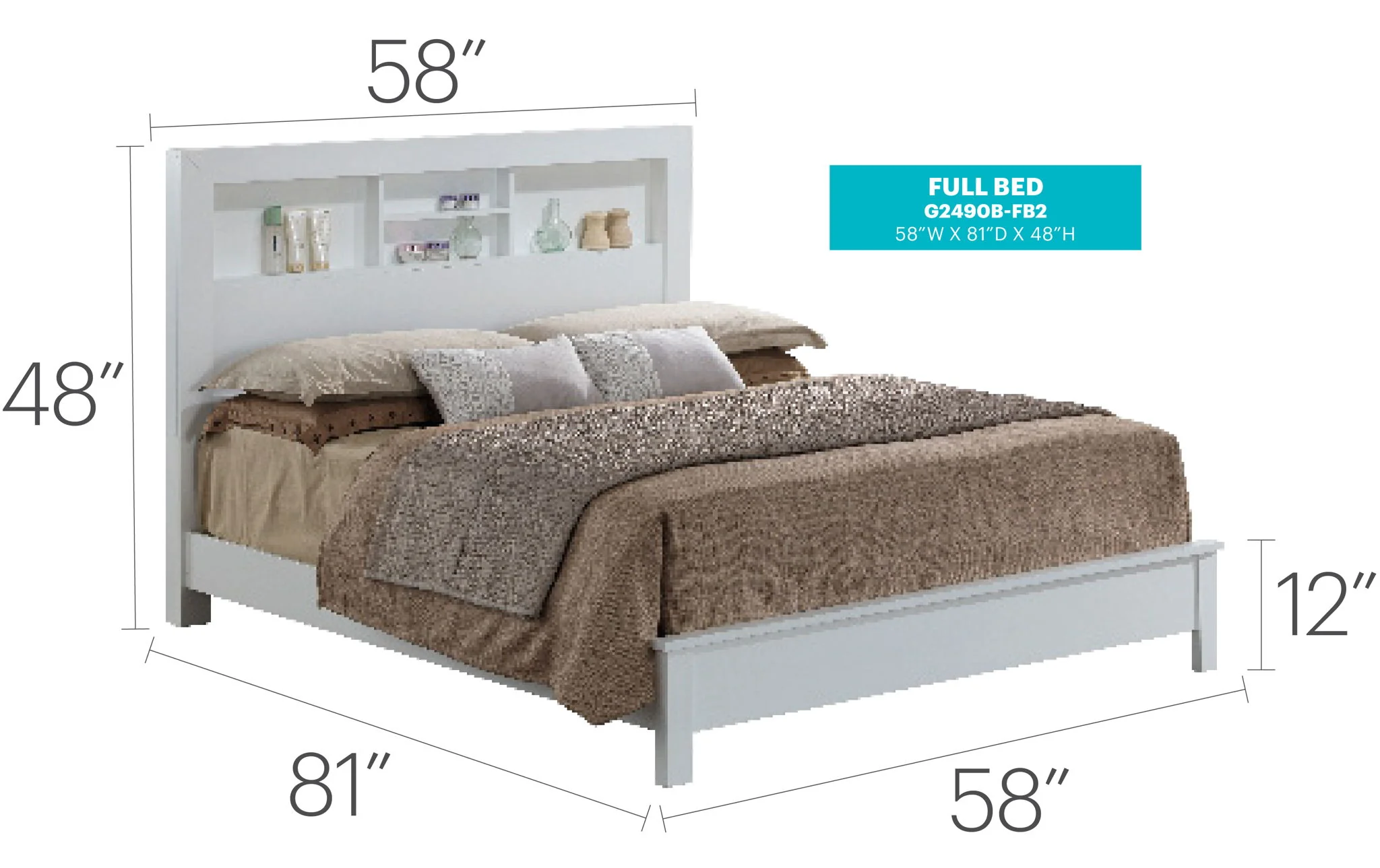 Bed With Transitional Design Stylish - Image 20