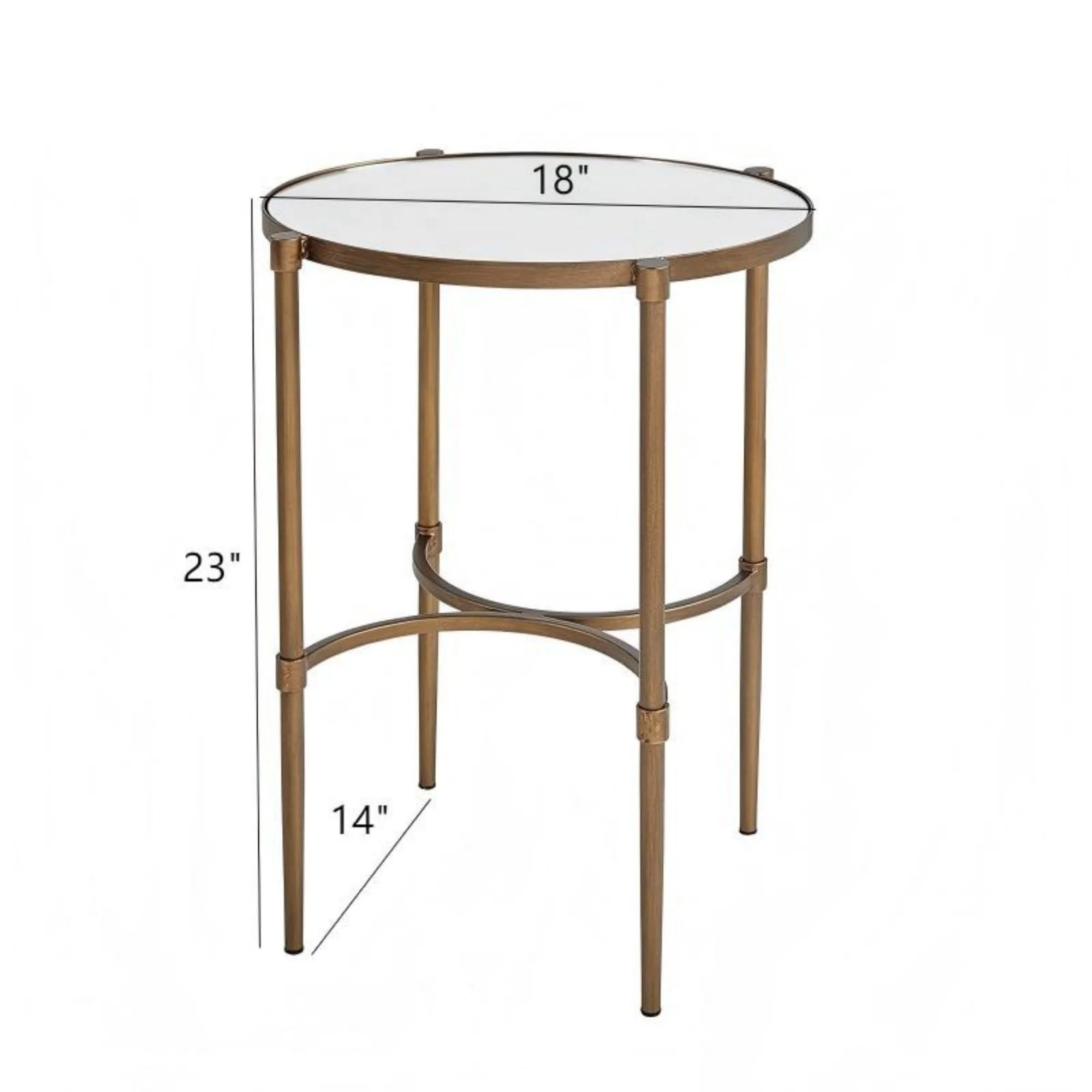Bedford - Oval Mirror Accent Table - Antique Bronze - Image 2