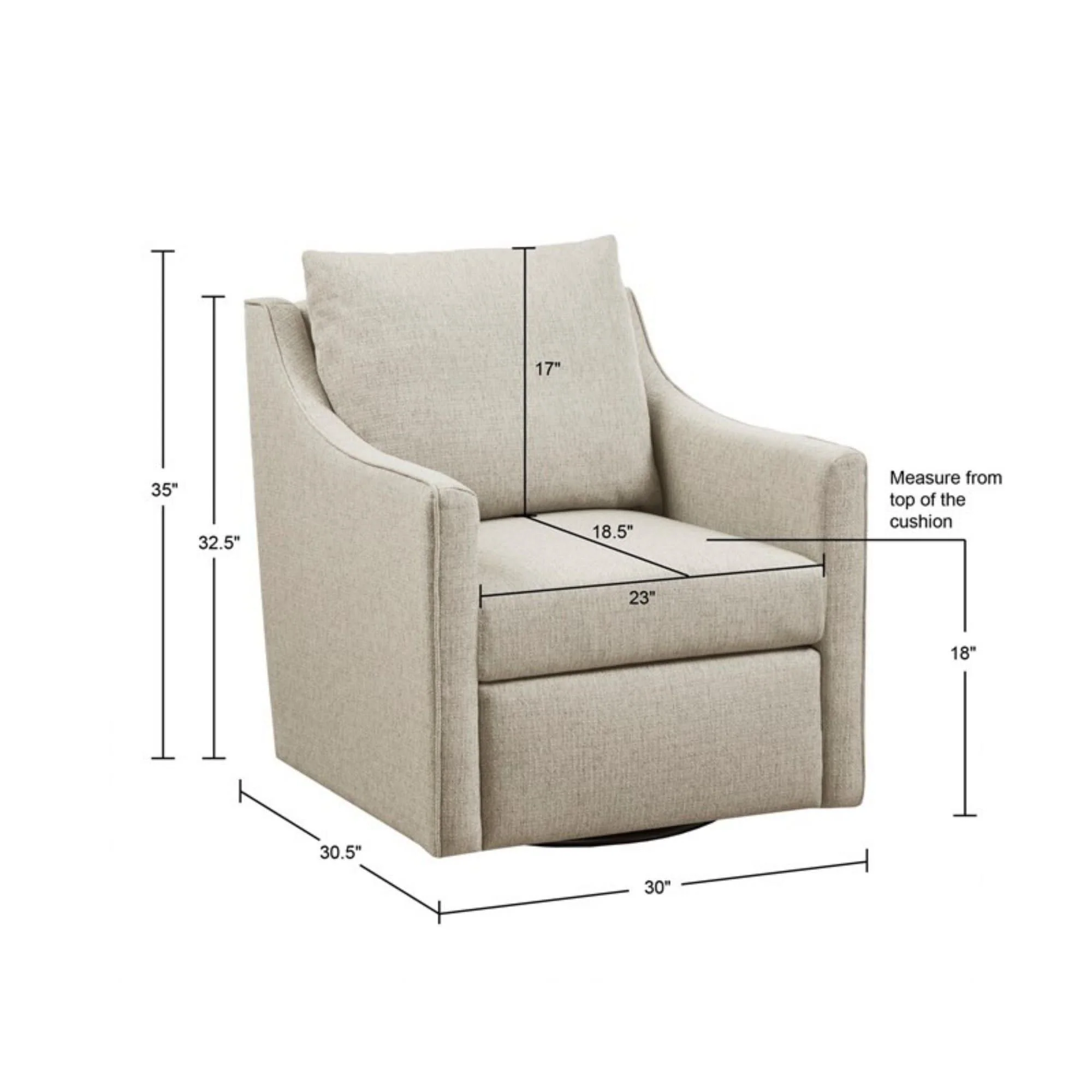 Bedford - Swivel Armchair - Natural - Image 4