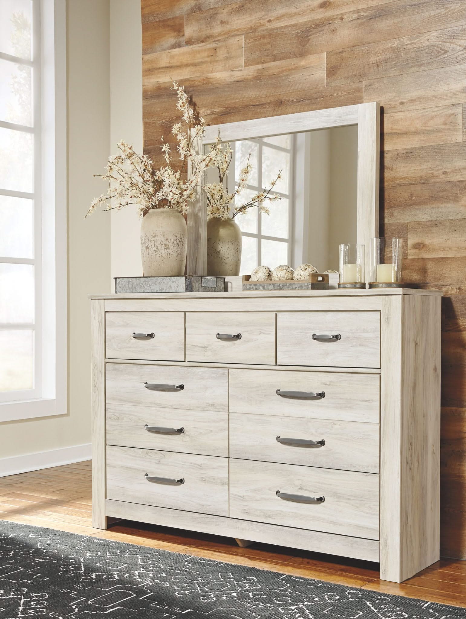Bellaby - Dresser, Mirror, Platform Bed With Storage Drawers Set - Image 4