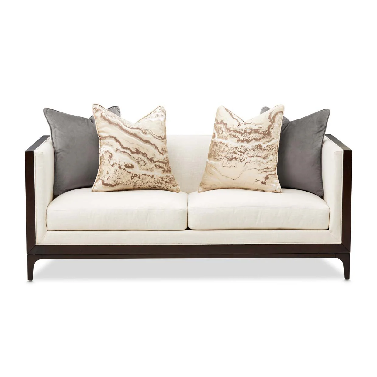 Belmont Place - Loveseat - Cream / Espresso - Image 2