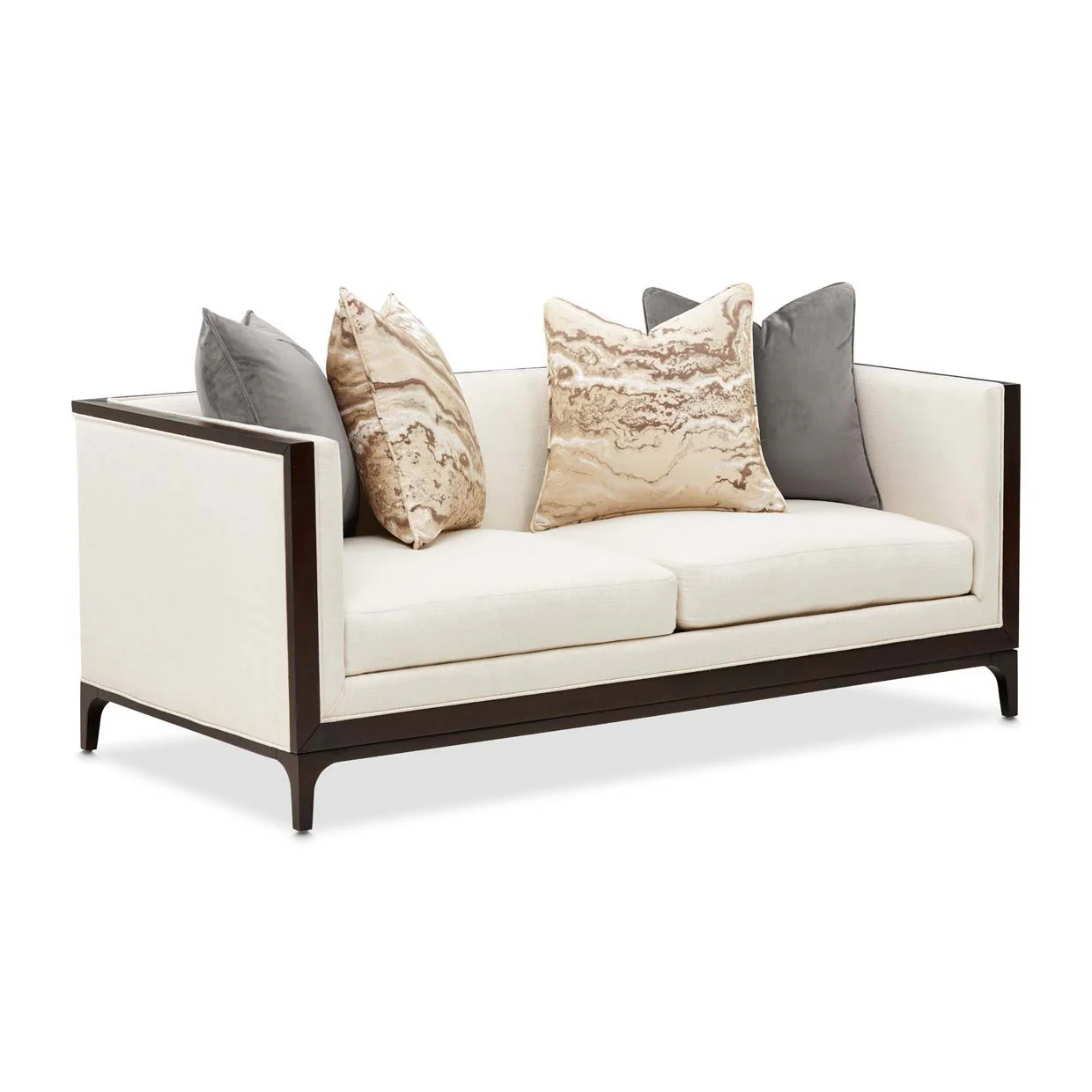 Belmont Place - Loveseat - Cream / Espresso - Image 4