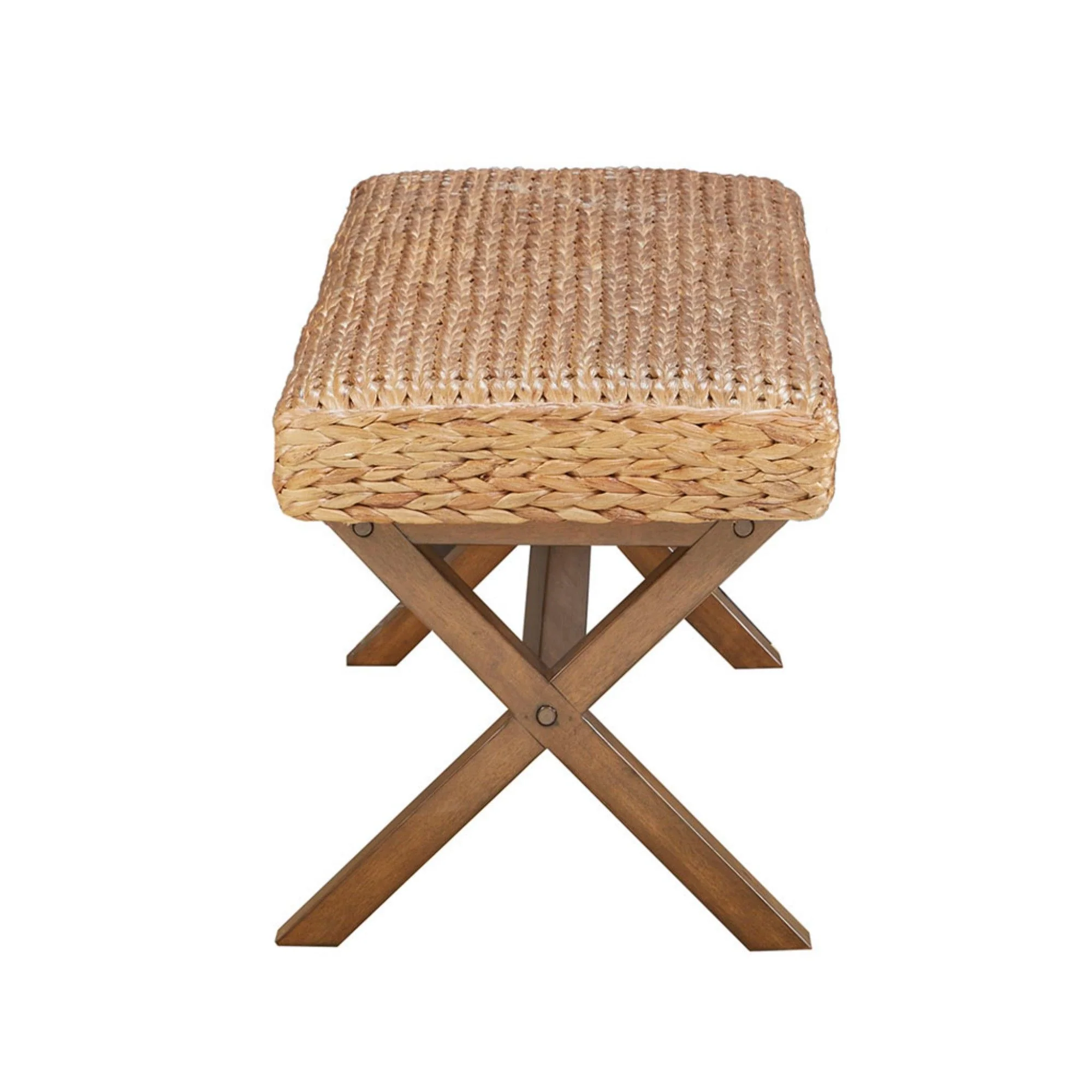 Bench With Water Hyacinth Seat - Brown - Image 4