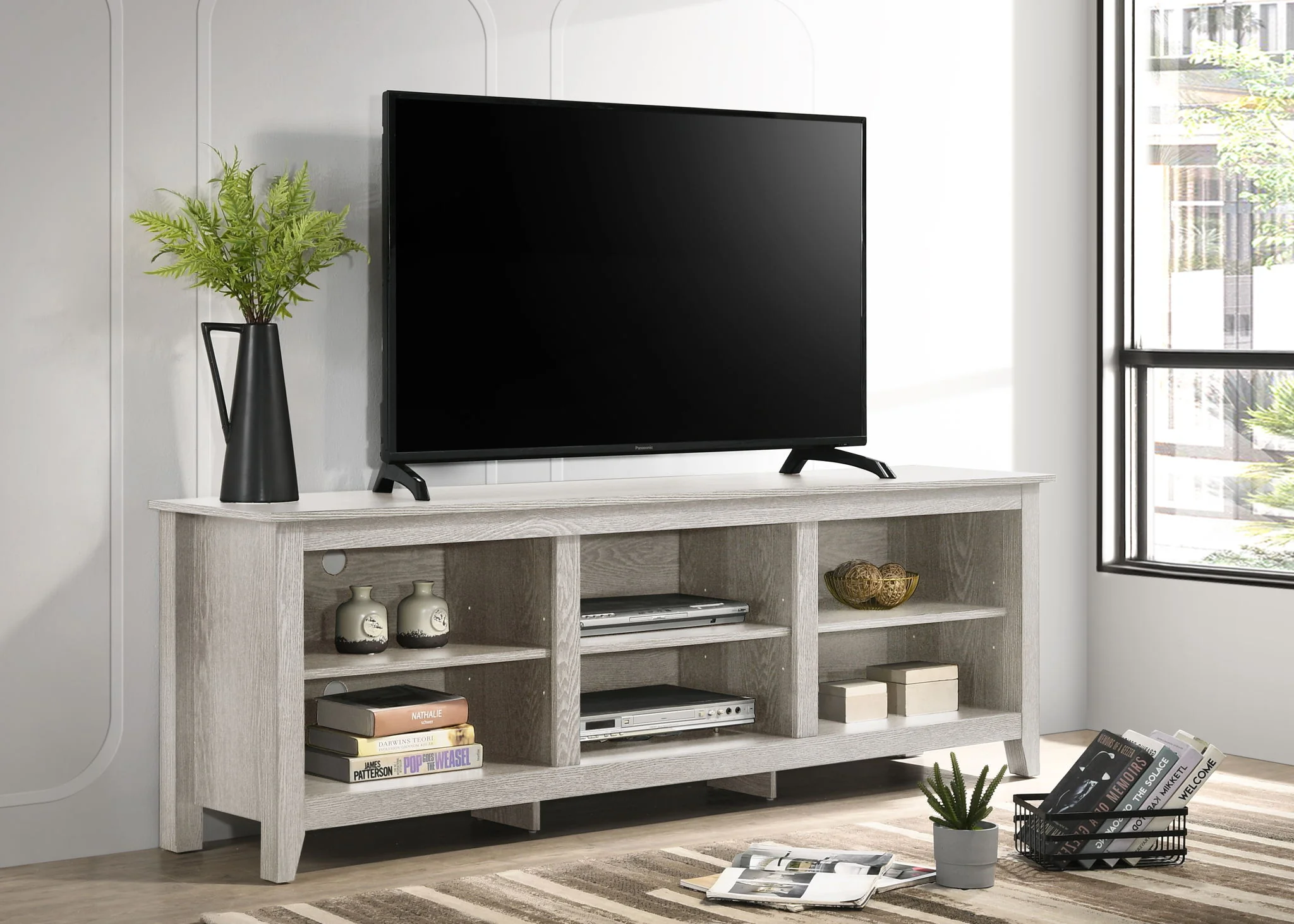 Benito - TV Stand With Open Shelves And Cable Management - Image 4
