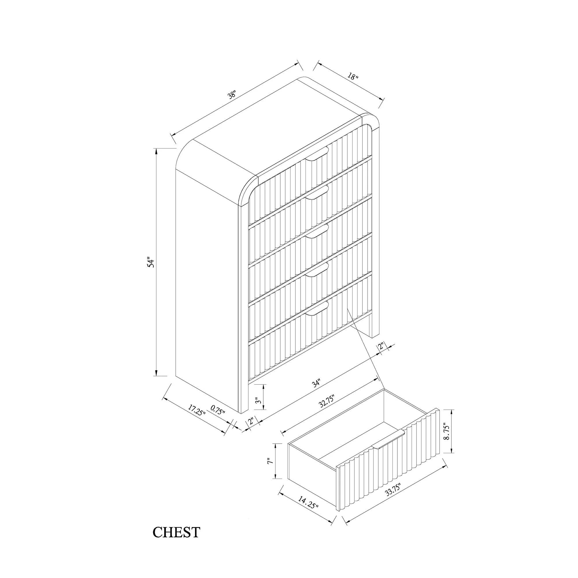 Beverly - Chest, LED Lighting - White / Black - Image 2