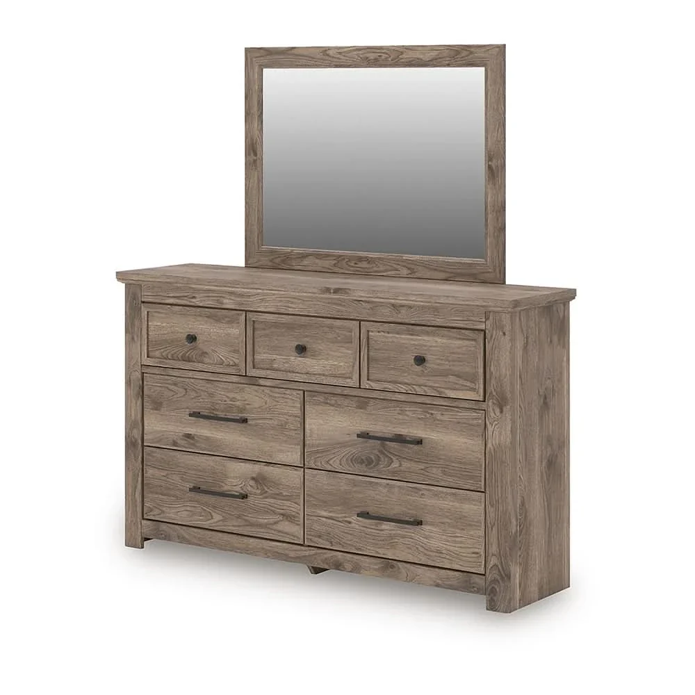 Blake Brown Bedroom Mirror with Hickory Grain Finish - Image 2