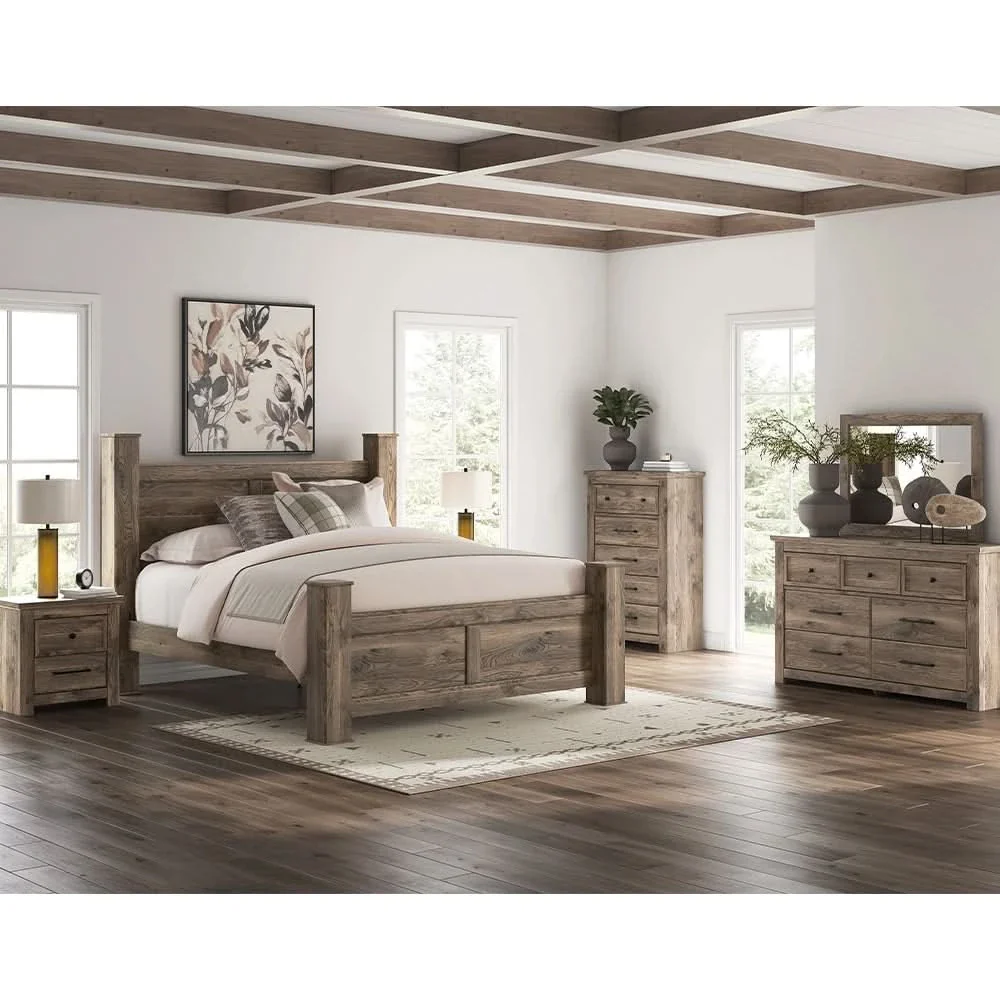 Blake Brown Chest with Hickory Grain Finish and 5 Drawer Storage - Image 5
