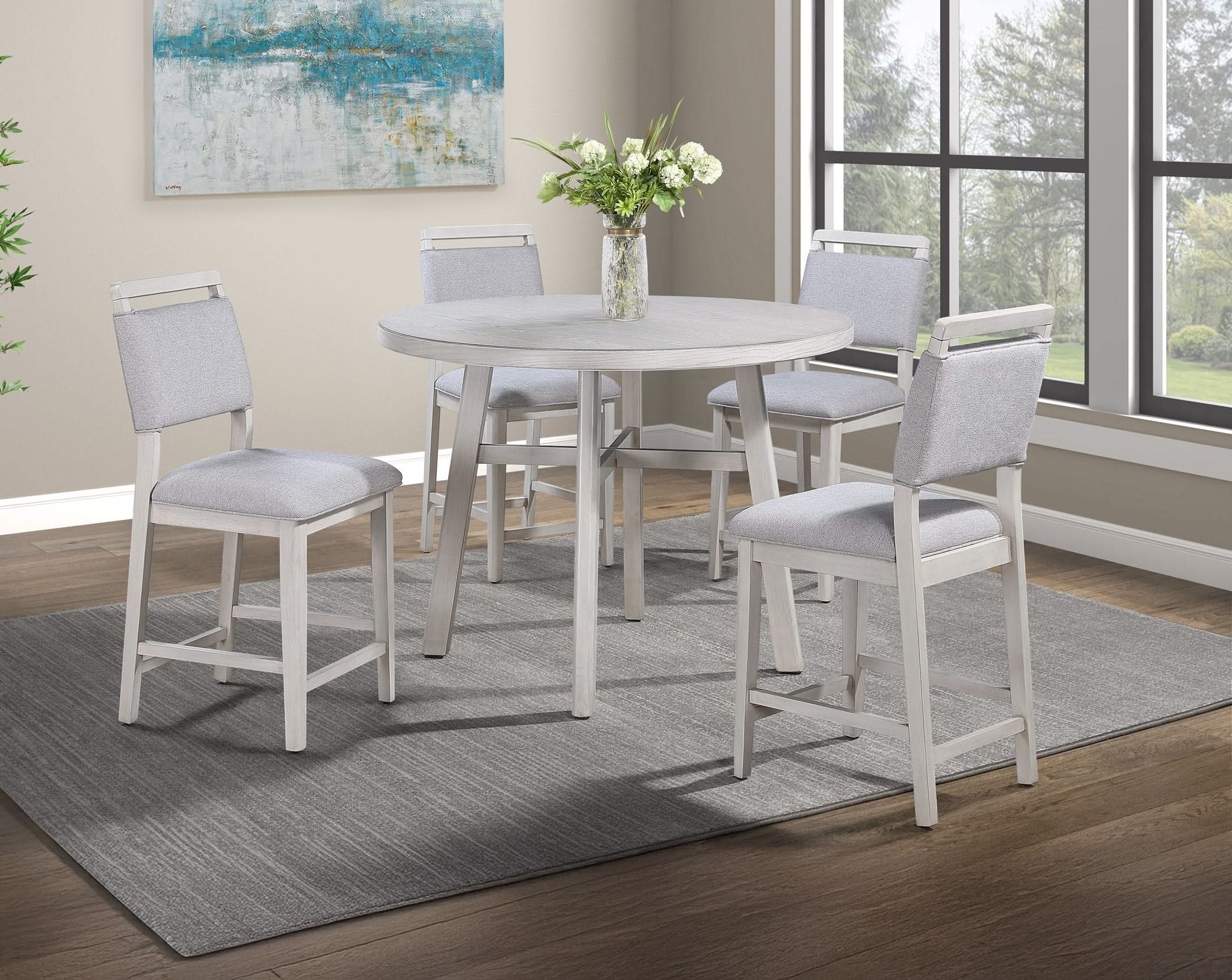Blanche - Round Counter Height Table - Antique White - Image 2