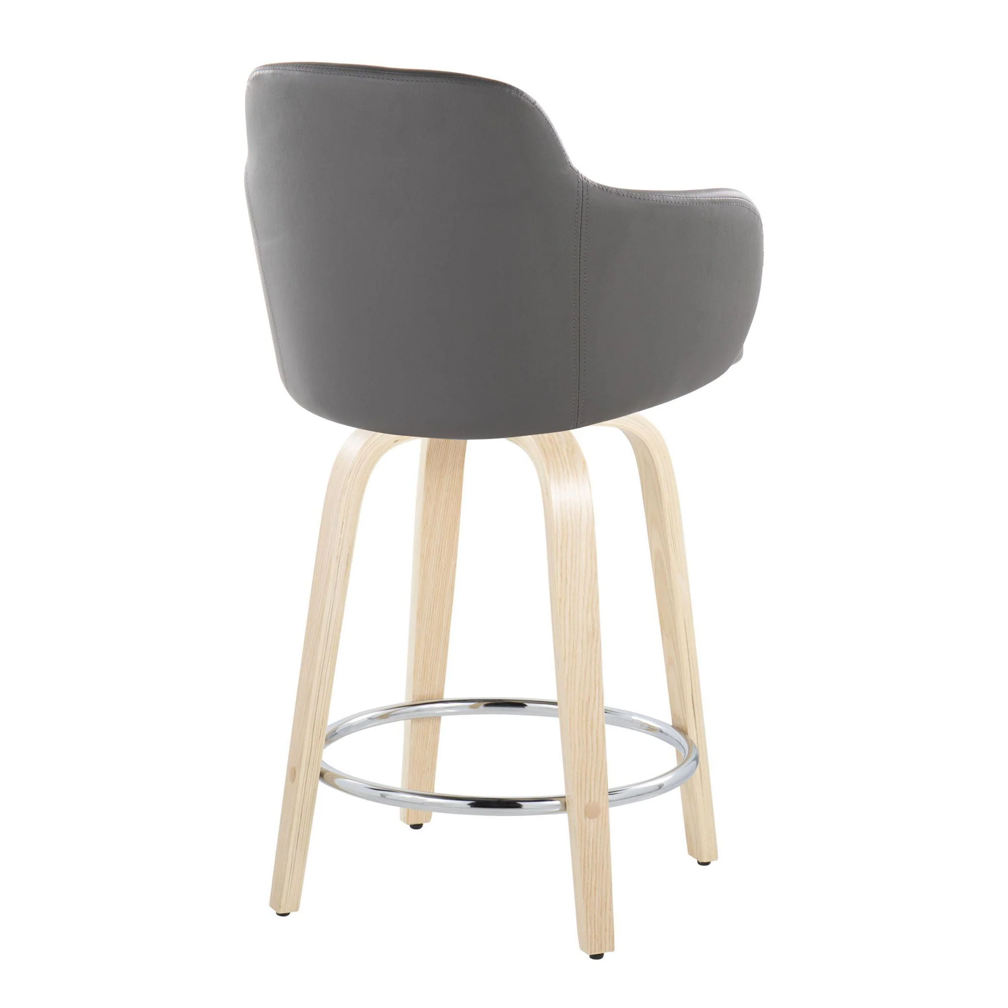 Boyne - Contemporary Fixed Height Counter Stool & Swivel With Round Footrest (Set of 2) - Image 3