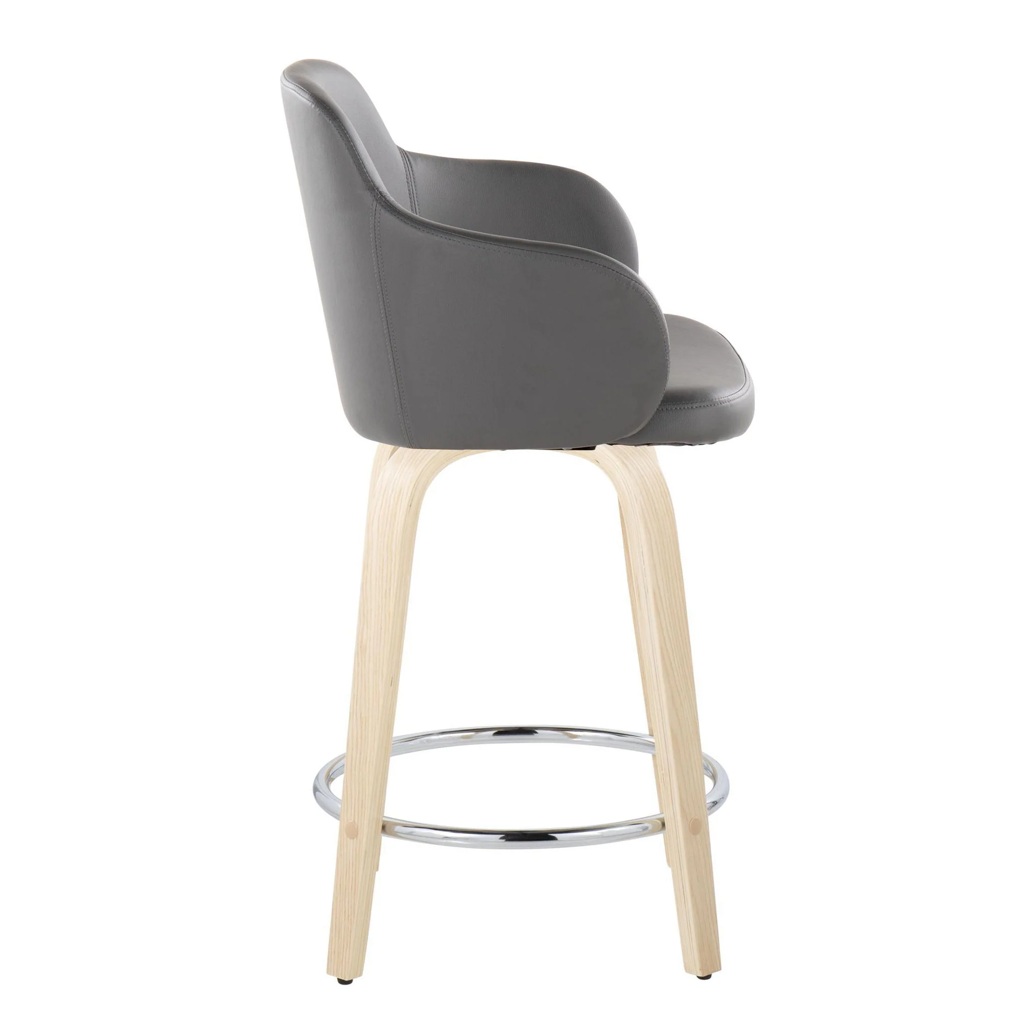 Boyne - Contemporary Fixed Height Counter Stool & Swivel With Round Footrest (Set of 2) - Image 6