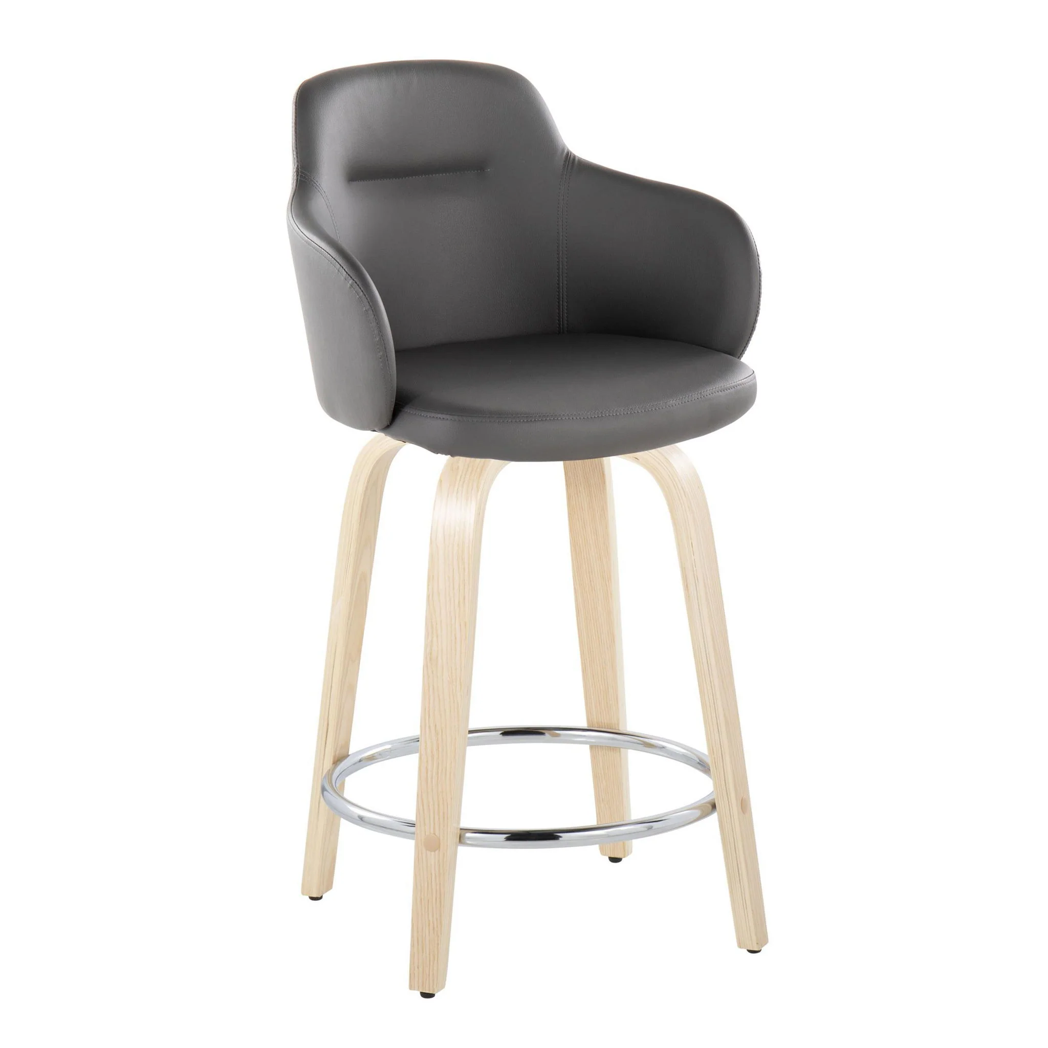 Boyne - Contemporary Fixed Height Counter Stool & Swivel With Round Footrest (Set of 2) - Image 7