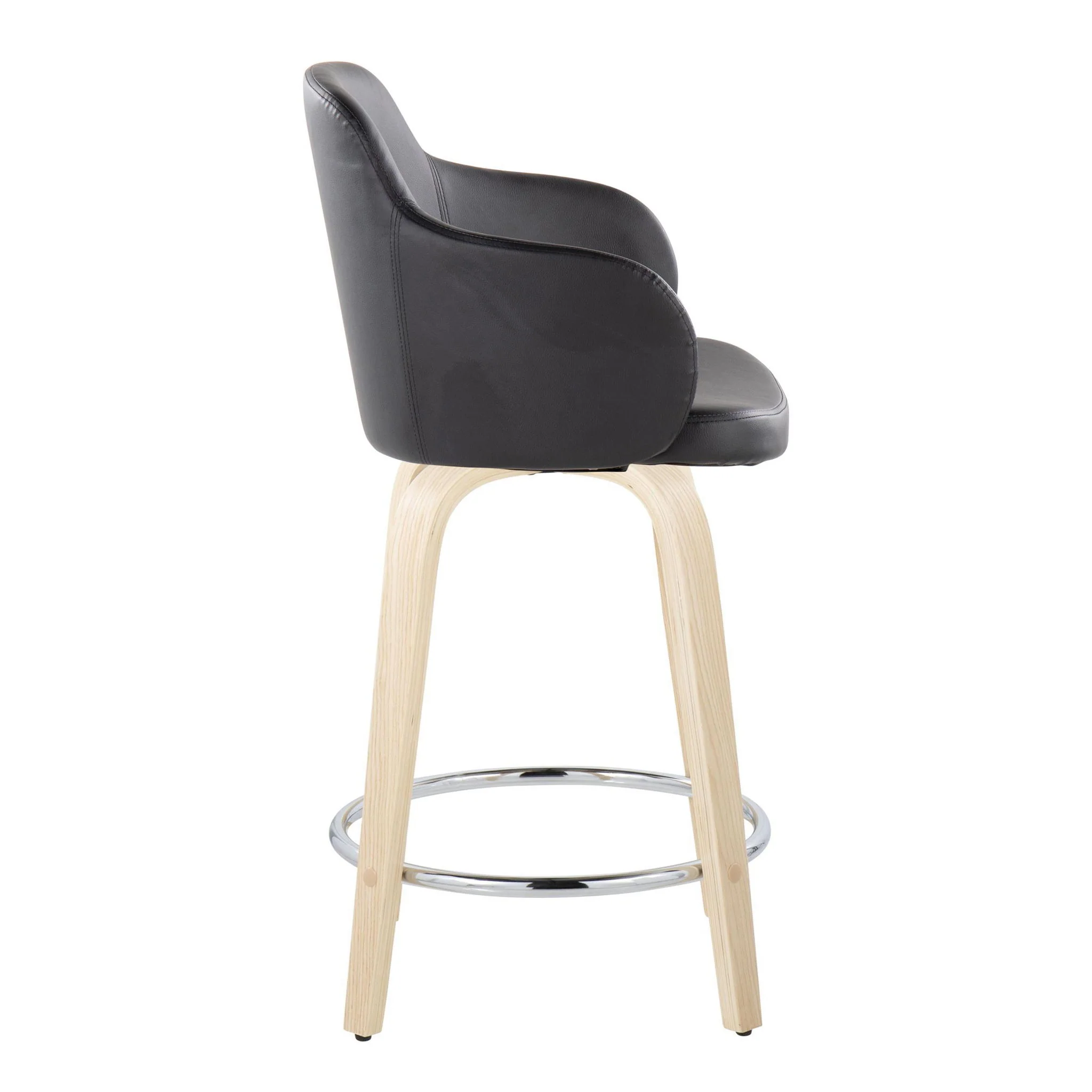 Boyne - Contemporary Fixed Height Counter Stool & Swivel With Round Footrest (Set of 2) - Image 8