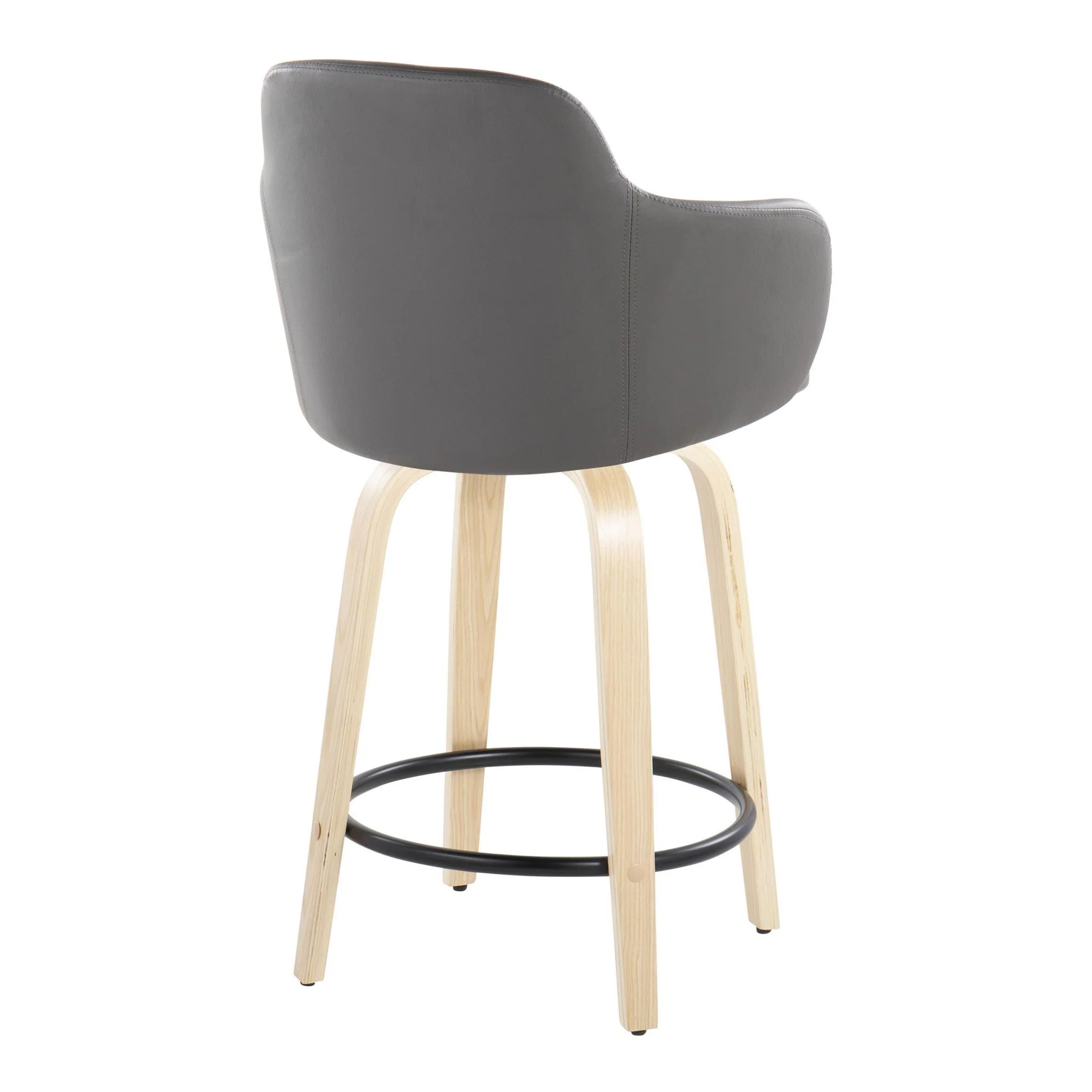 Boyne - Contemporary Fixed Height Counter Stool With Swivel (Set of 2) Round Footrest - Image 3