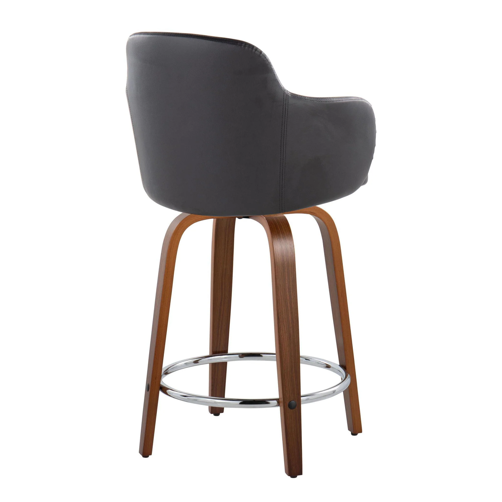 Boyne - Contemporary Fixed Height Counter Stool With Swivel With Round Footrest (Set of 2) - Image 5