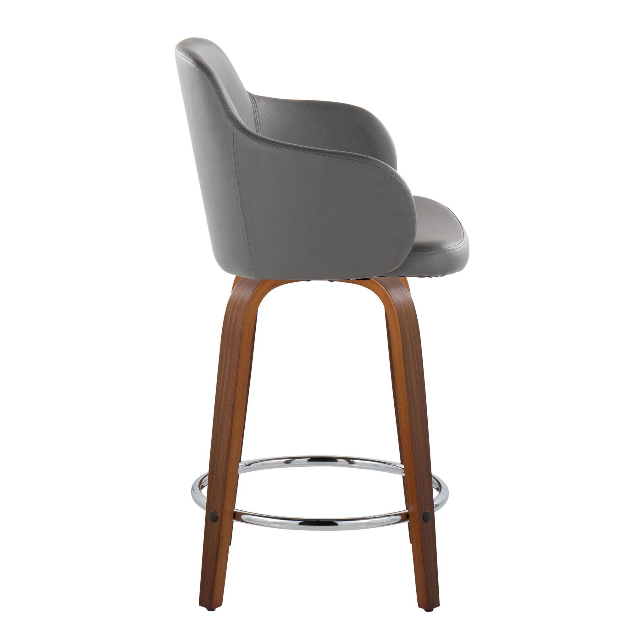 Boyne - Contemporary Fixed Height Counter Stool With Swivel With Round Footrest (Set of 2) - Image 6