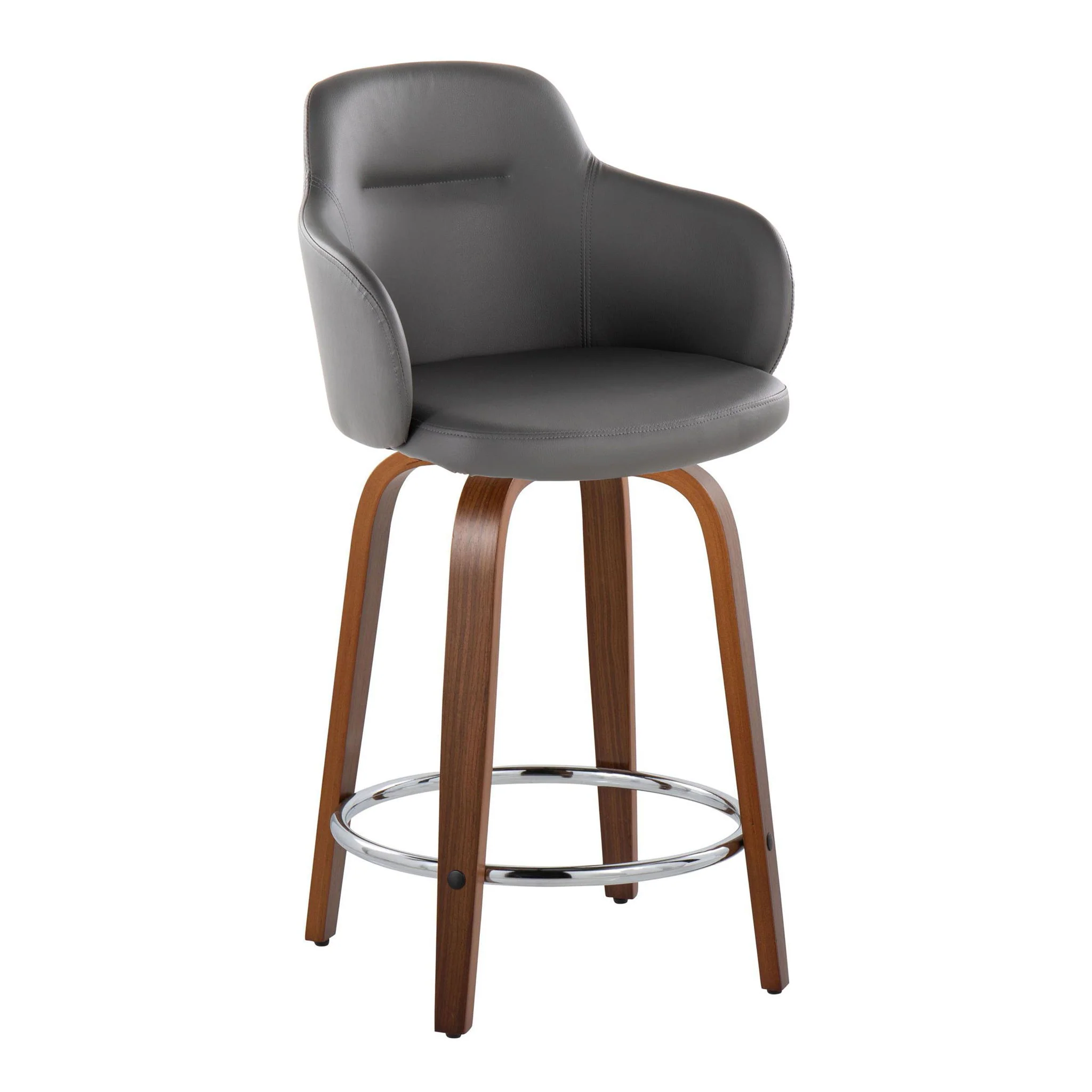 Boyne - Contemporary Fixed Height Counter Stool With Swivel With Round Footrest (Set of 2) - Image 7