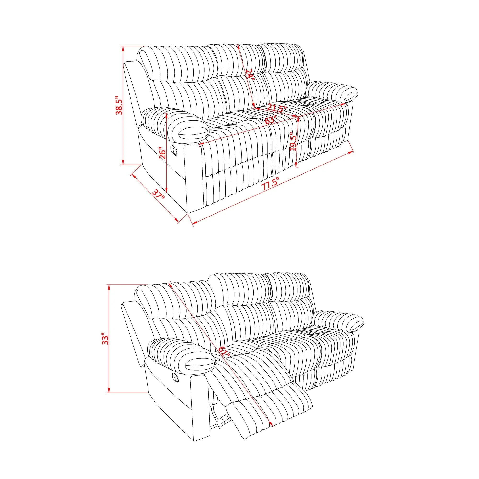 Brenda - Sofa With Manual Recline Function - Image 3