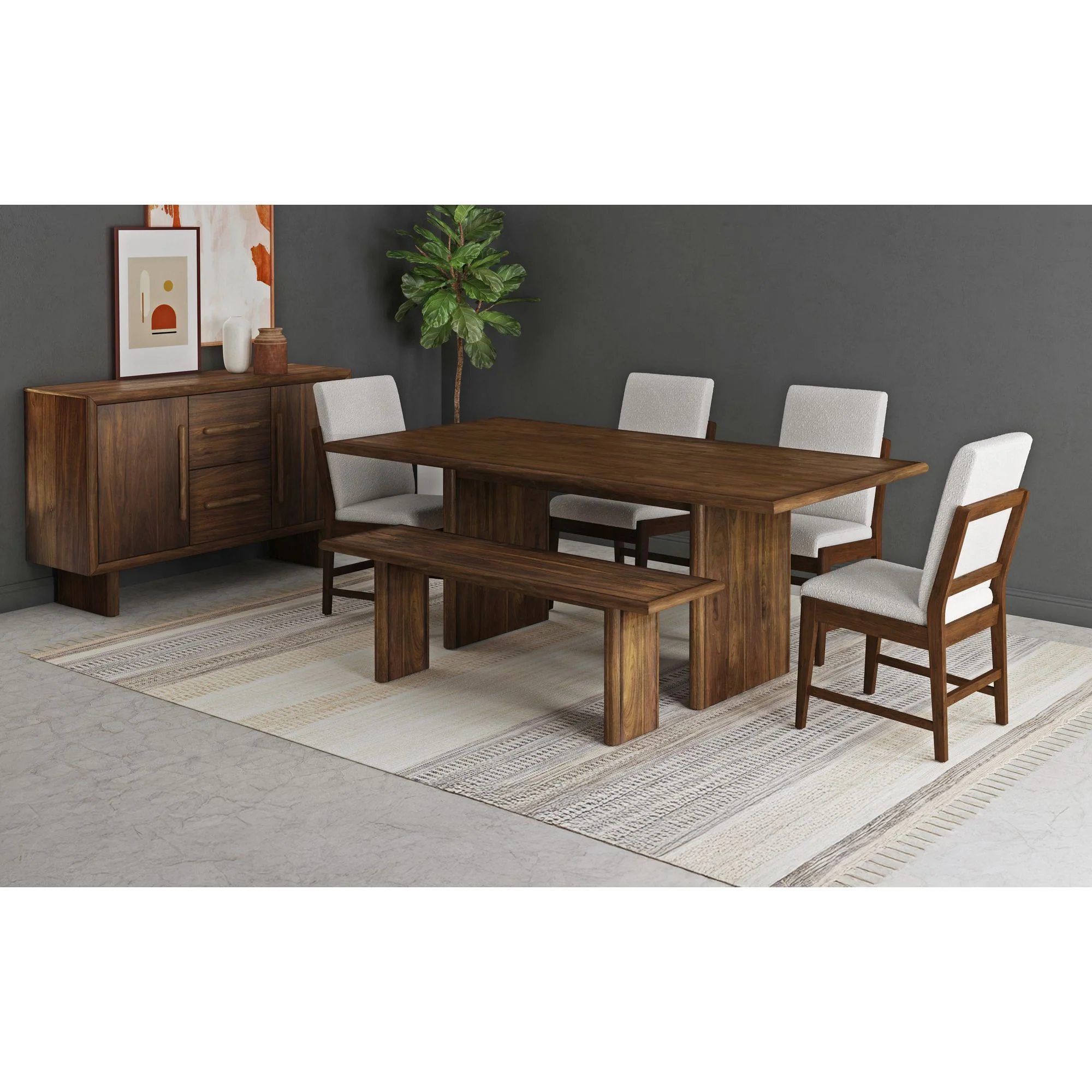Brisbane - Dining Bench - Brown - Image 4