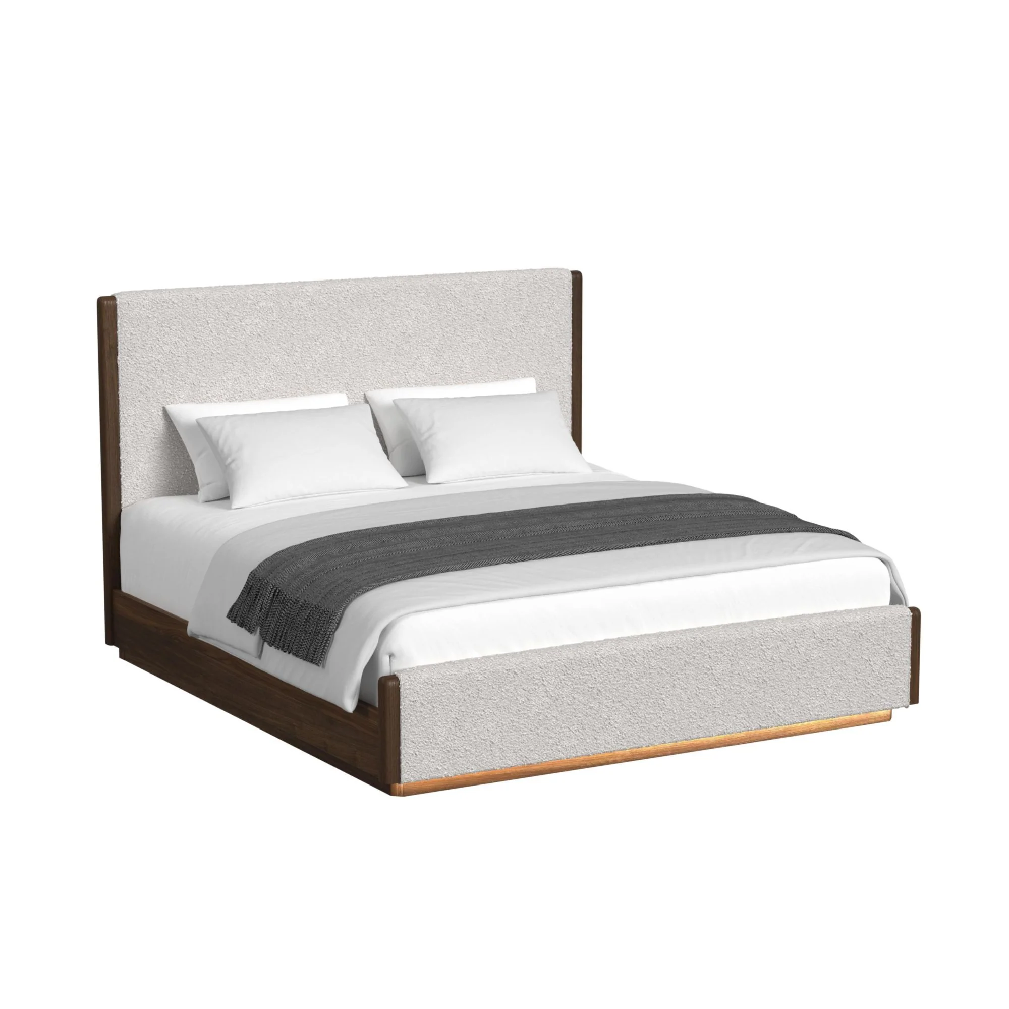 Brisbane - Upholstered Bedroom Set With Boucle And LED - Image 2