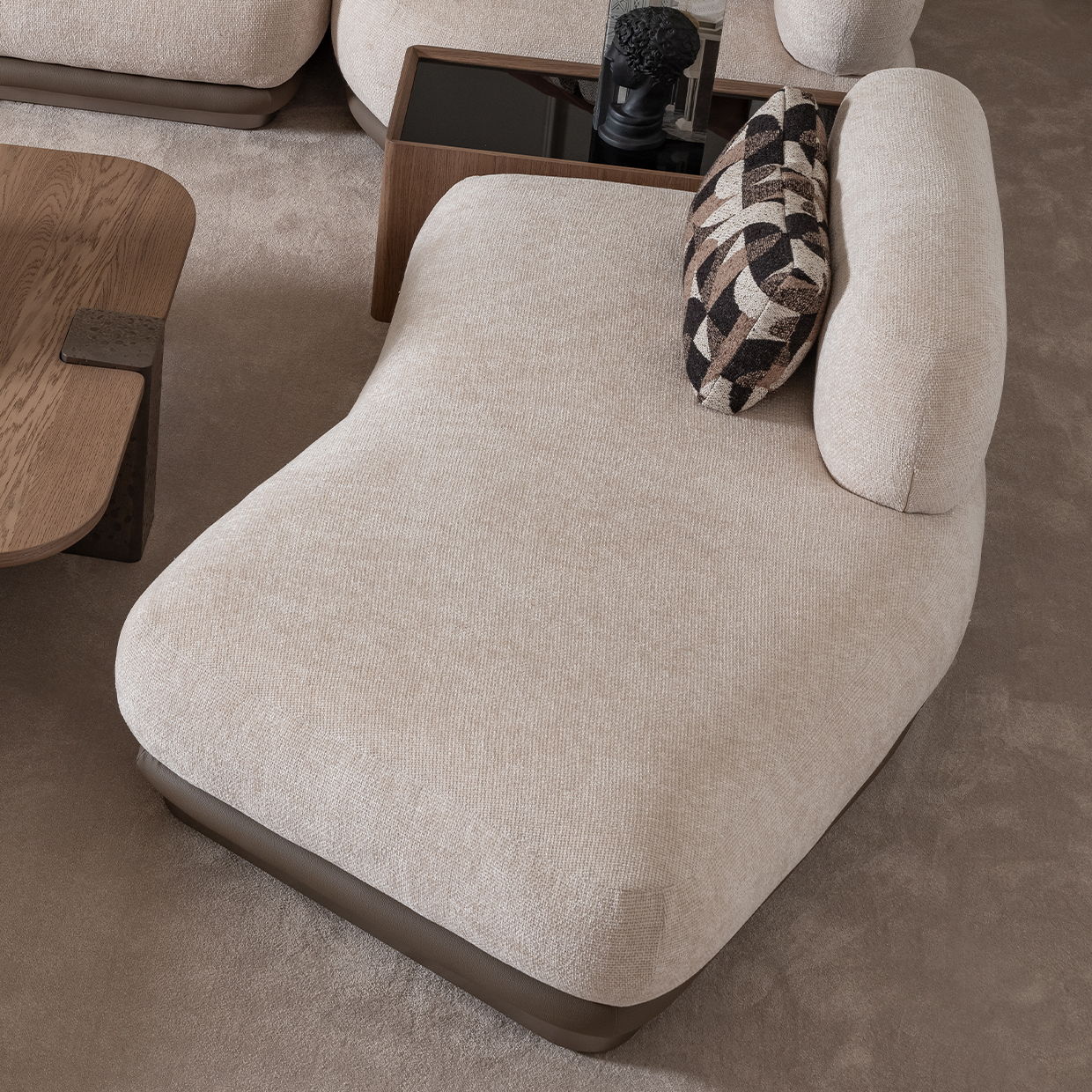 Bristol Point - Armless Chaise - Fawn / Saddle Brown - Image 4