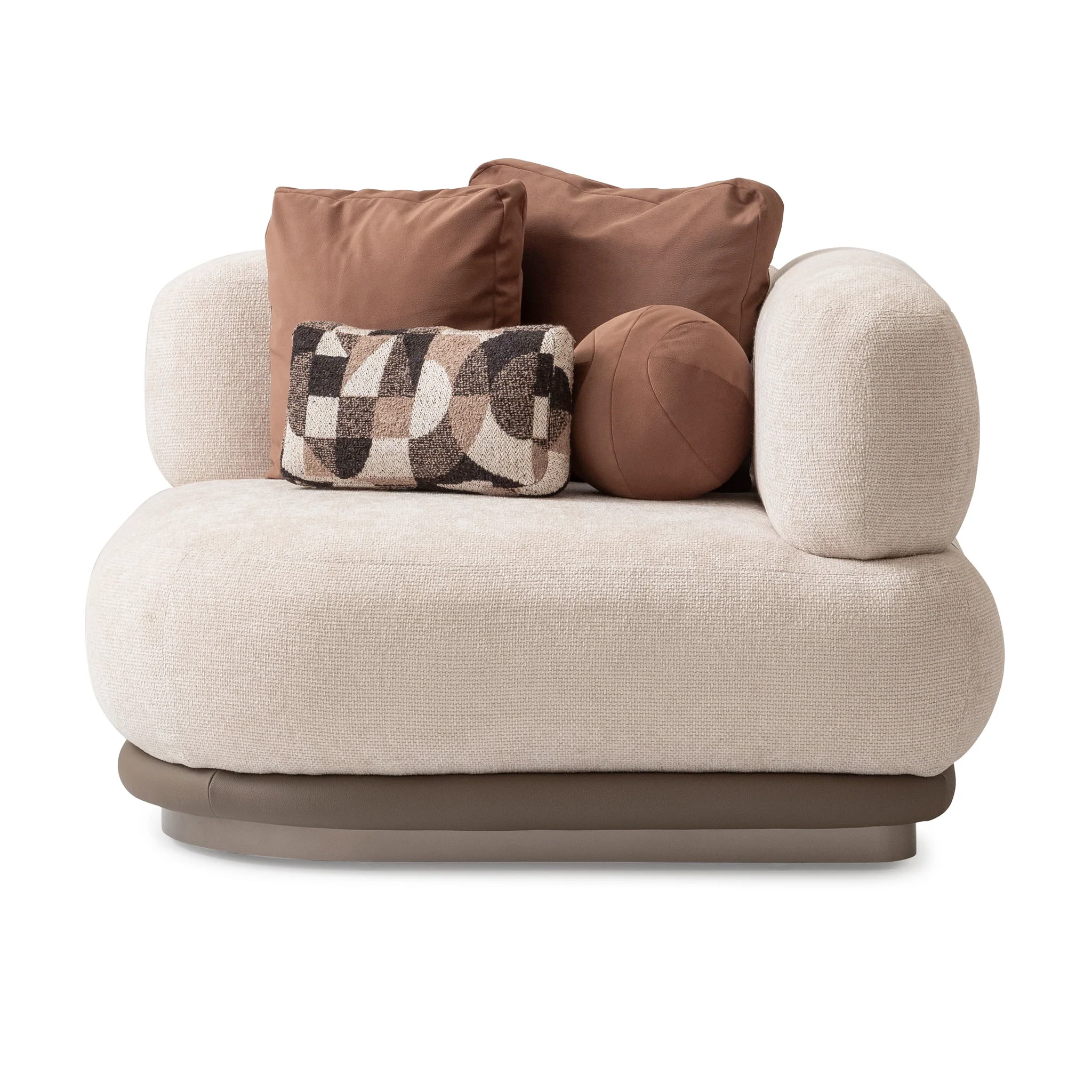 Bristol Point - Corner Chair - Fawn / Saddle Brown - Image 2