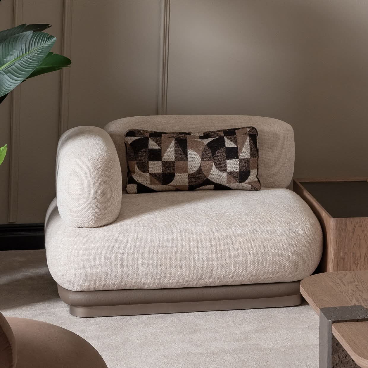 Bristol Point - LAF Chair - Fawn / Saddle Brown - Image 3