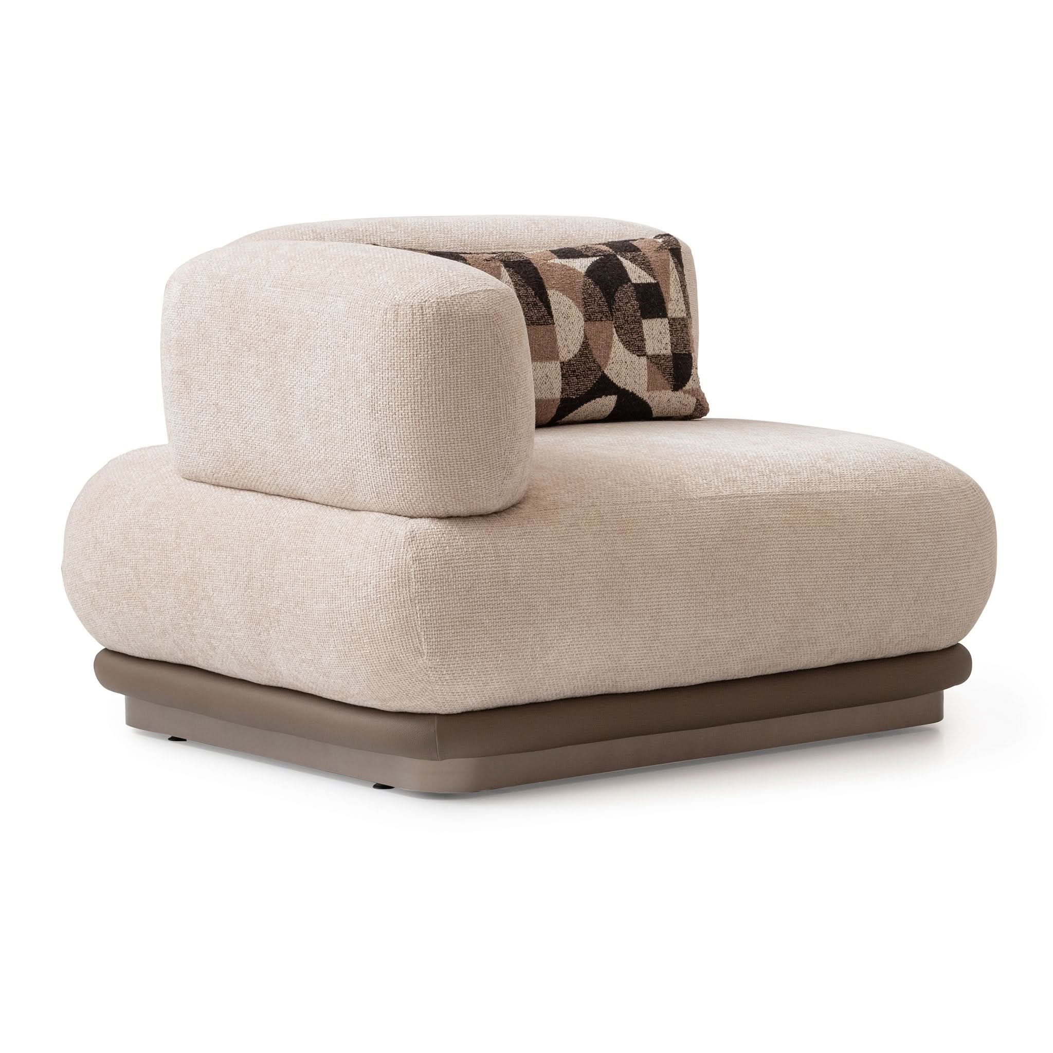 Bristol Point - LAF Chair - Fawn / Saddle Brown - Image 4