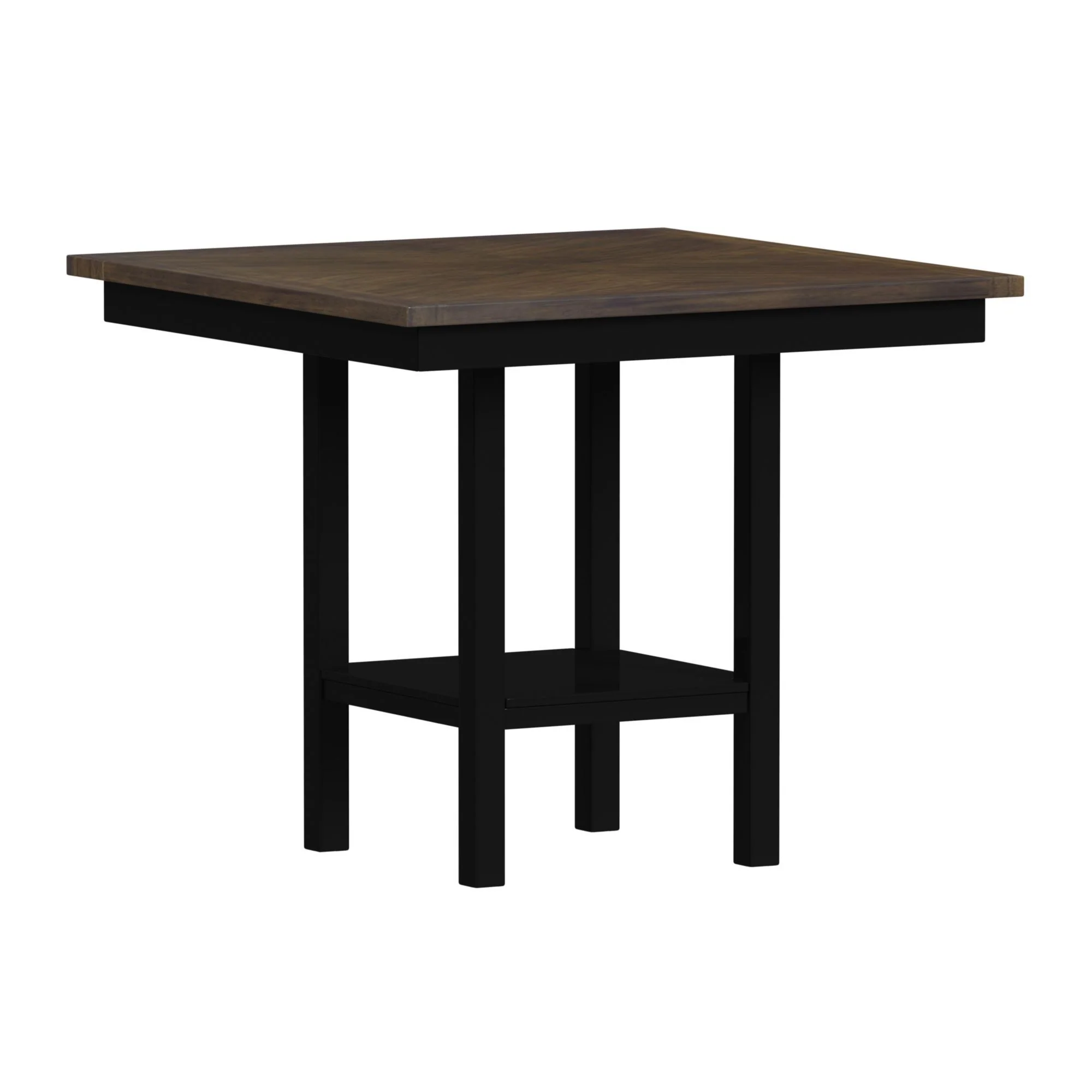 Brooks - 5 Piece Counter Set With Table And 4 Upholstered Seat & Wood Back Chairs - Medium Brown & Black - Image 3
