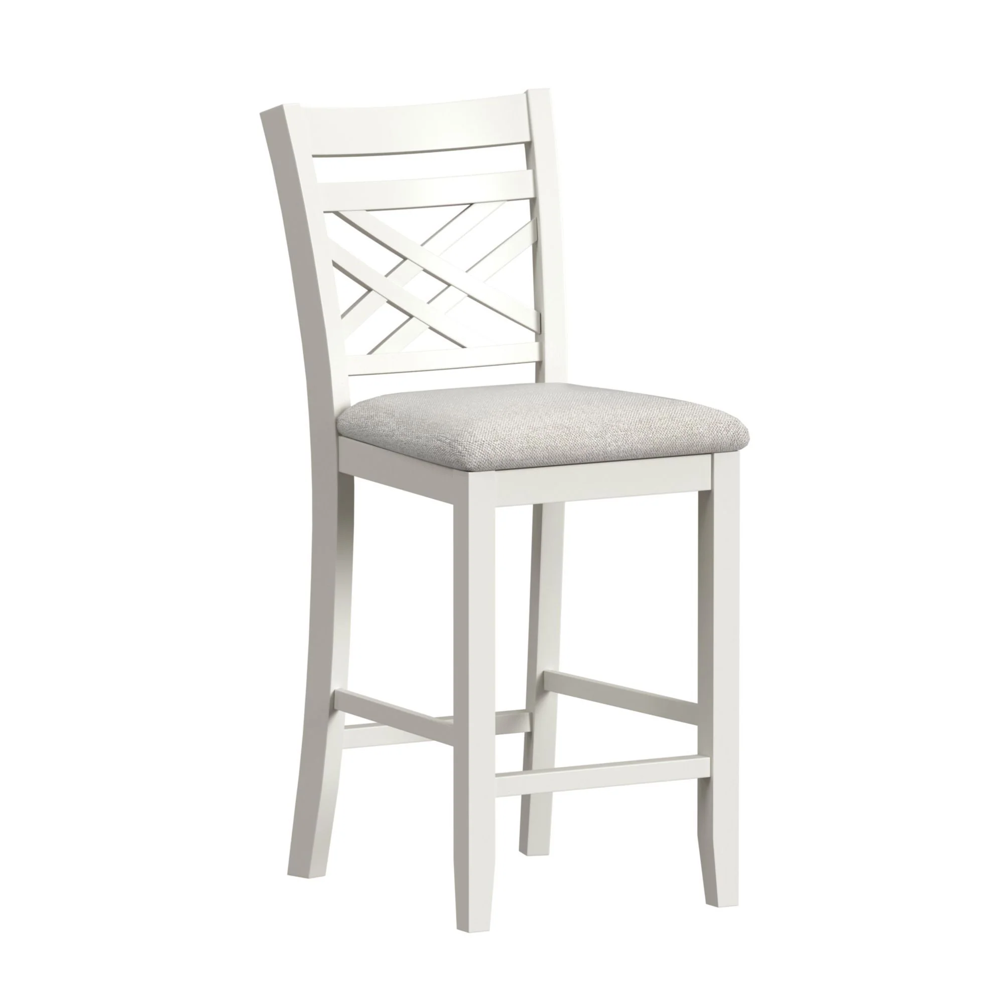 Brooks - 5 Piece Counter Set With Table And 4 Upholstery Seat & Wood Back Chairs - Medium Brown & White - Image 3