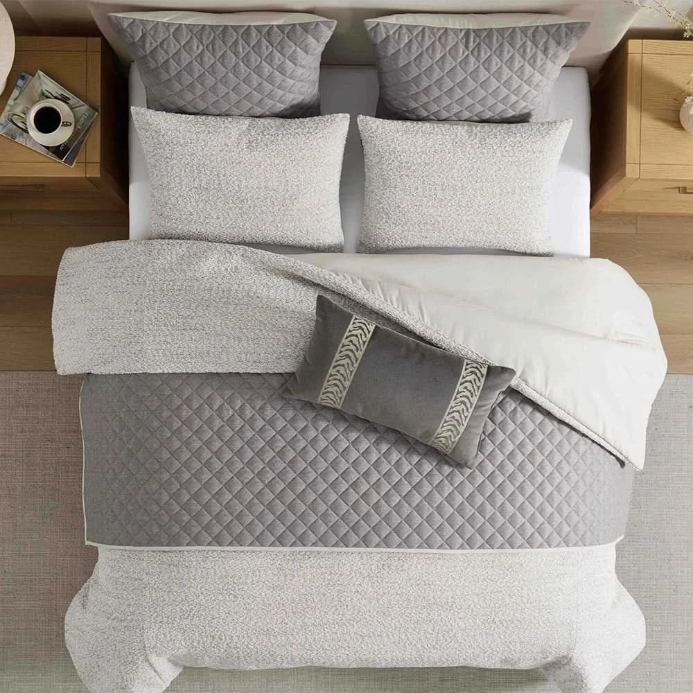 Brynlee Queen or King 8PC Comforter Set with Layered Coverlet & Decorative Pillows - Image 3