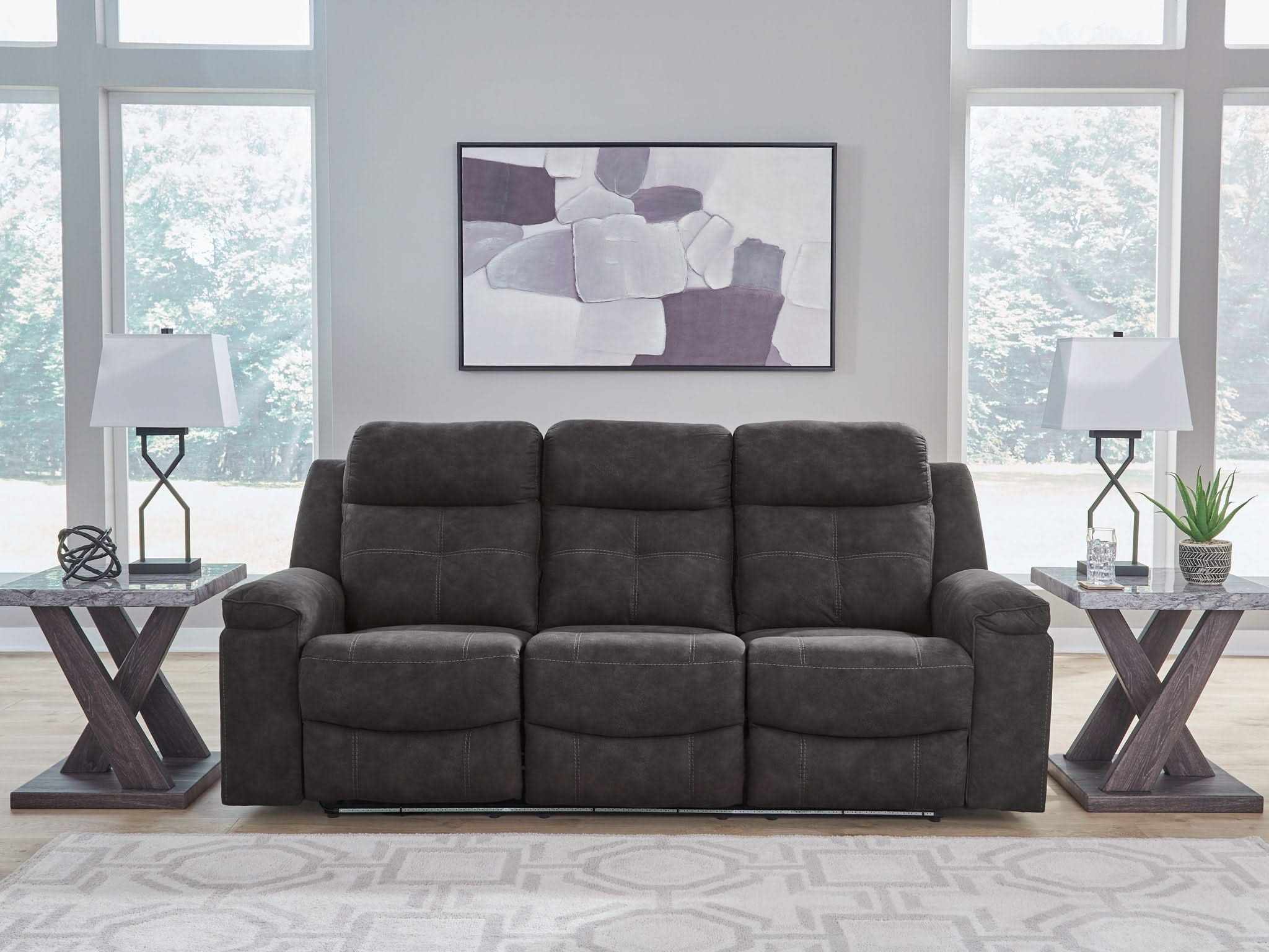 Brysonview - Reclining Sofa - Charcoal - Image 3