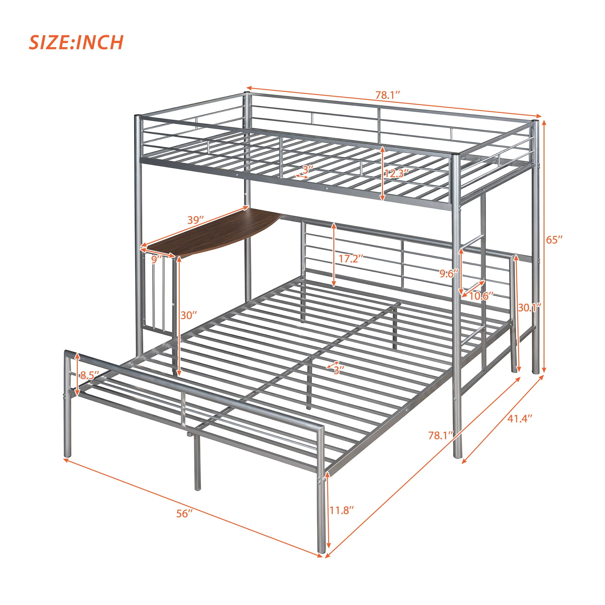 Bunk Bed With Desk, Ladder And Quality Slats For Bedroom - Image 12