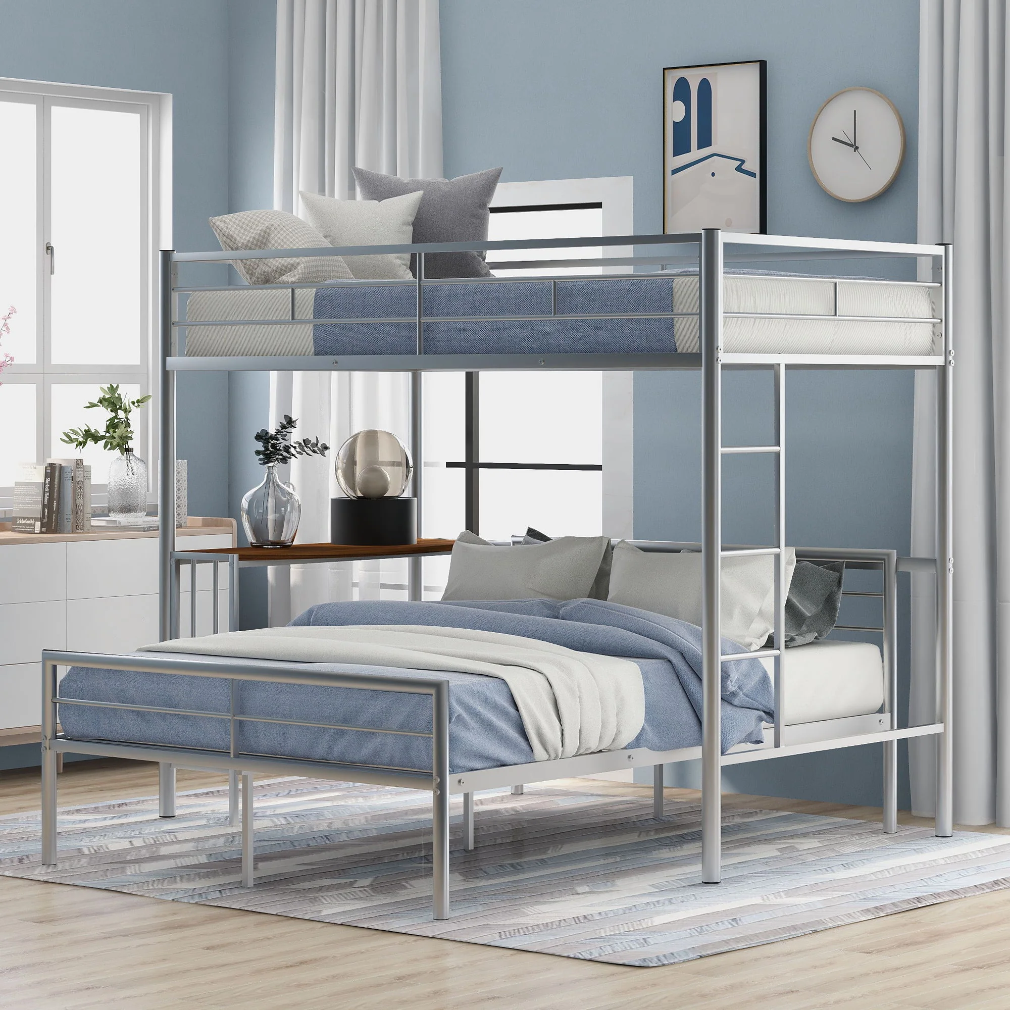 Bunk Bed With Desk, Ladder And Quality Slats For Bedroom - Image 4