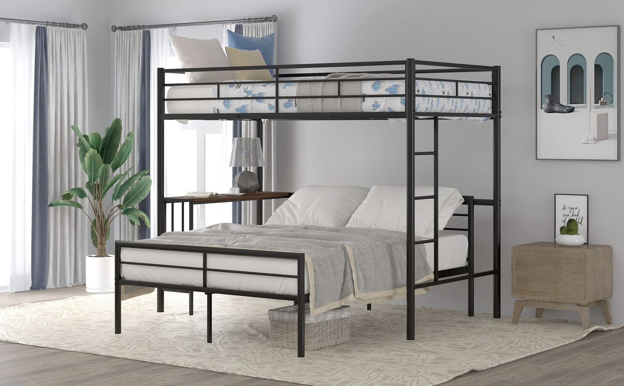 Bunk Bed With Desk, Ladder And Quality Slats For Bedroom - Image 8
